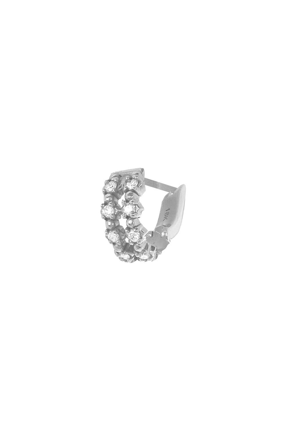 'Eighteen' Diamond Huggie Earring-WHITE GOLD-JEWELRYFINE JEWELPIERCING-STEPHANIE ANDERS XO