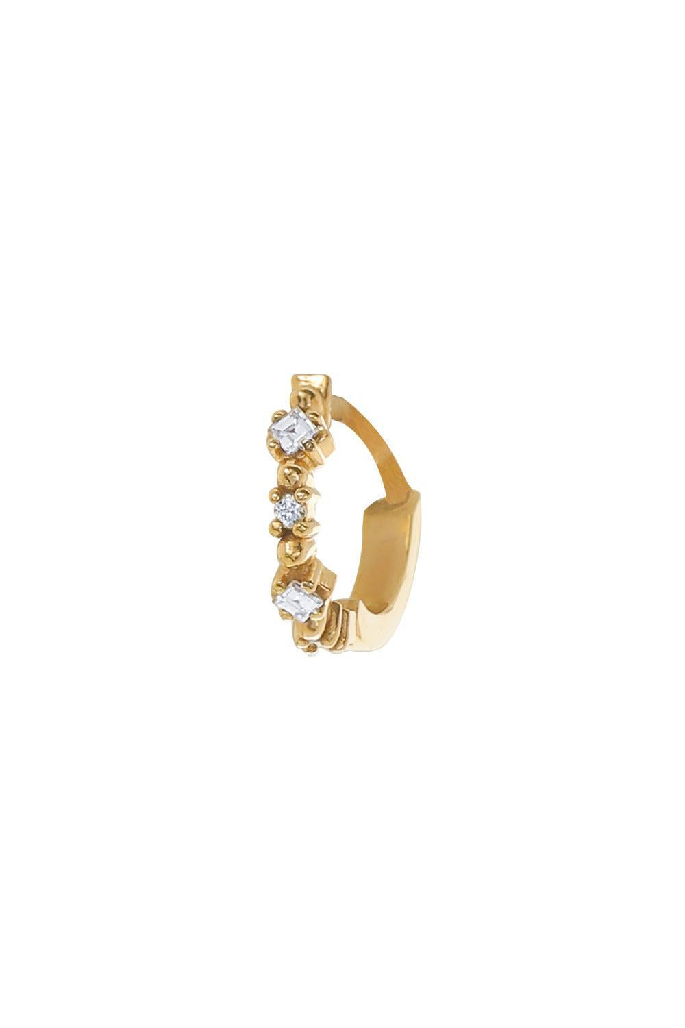 'Twenty' Diamond Huggie-YELLOW GOLD-JEWELRYFINE JEWELPIERCING-STEPHANIE ANDERS XO