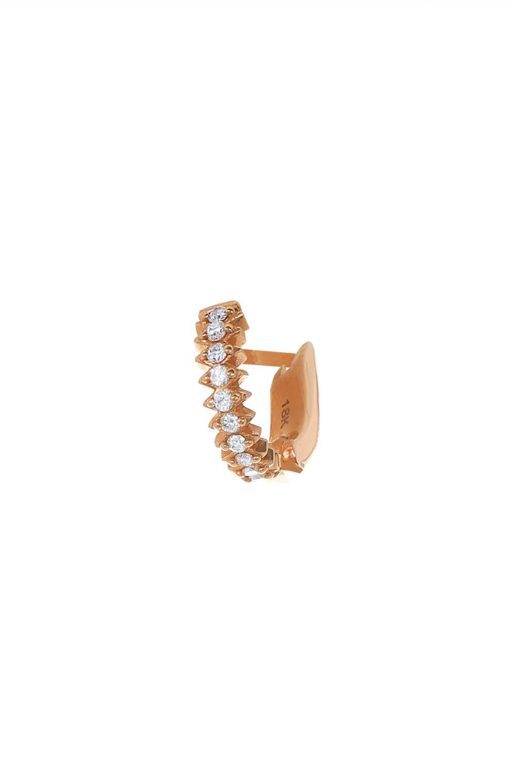 Diamond Huggie Earring-ROSE GOLD-JEWELRYFINE JEWELPIERCING-STEPHANIE ANDERS XO