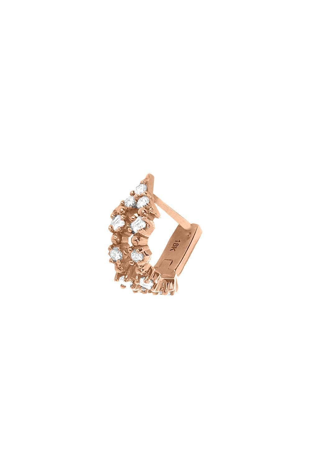 'Nineteen' Diamond Huggie Earring-ROSE GOLD-JEWELRYFINE JEWELPIERCING-STEPHANIE ANDERS XO