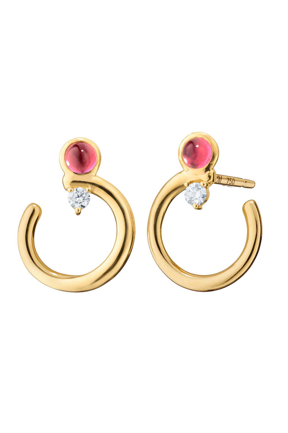 Pink Tourmaline Galaxy Hoop Earrings