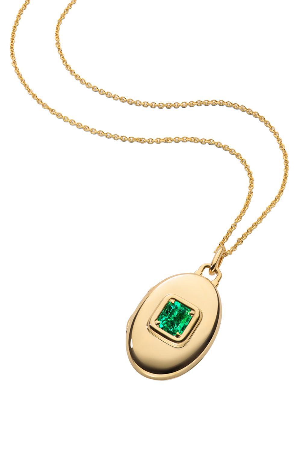 Colombian Emerald Locket Necklace-YELLOW GOLD-22-JEWELRYFINE JEWELNECKLACE O-MONICA RICH KOSANN