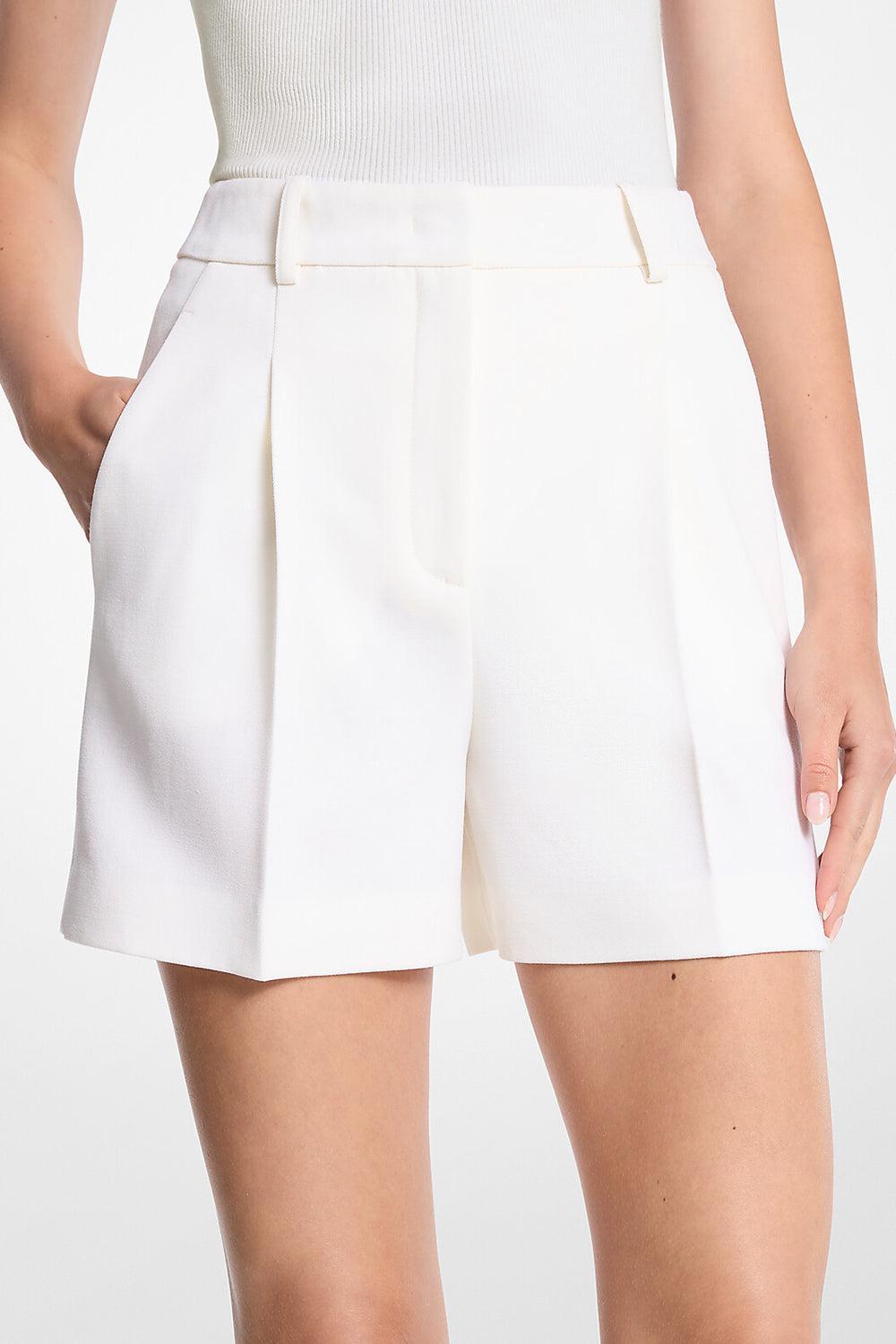 Pleated Cuffed Short-IVORY-2-CLOTHINGPANTSHORT-MICHAEL KORS COLLECTION