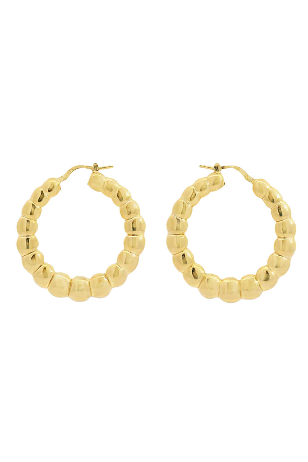 Golden Dreams Collection Beaded Round Hoop Earrings