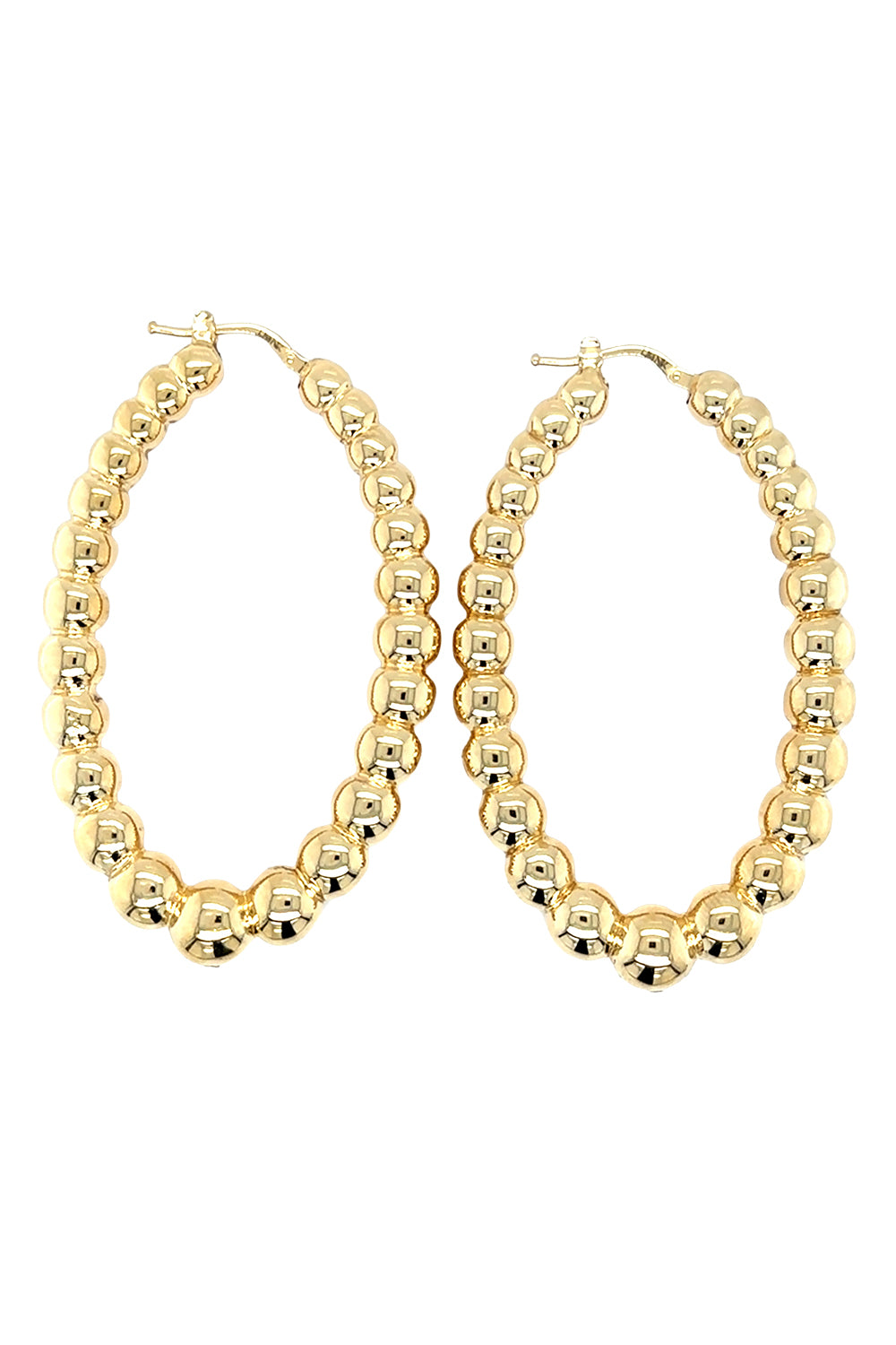Golden Dreams Collection Beaded Oval Hoop Earrings