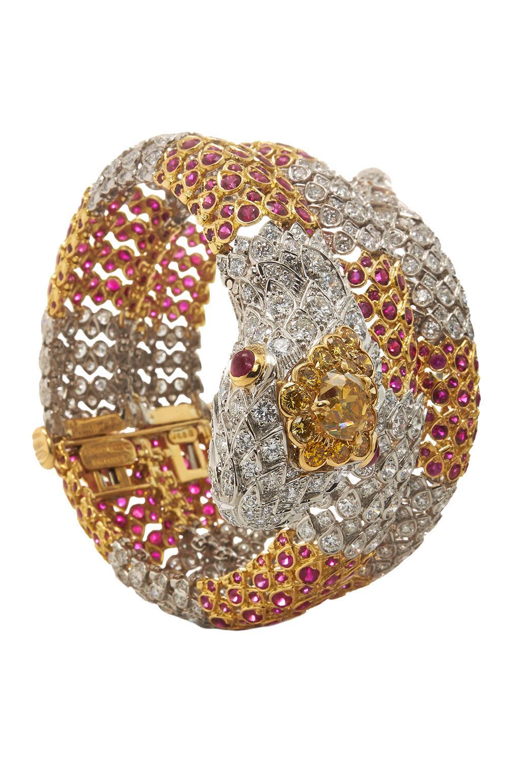 Diamond Wrapped Snake Bracelet-YELLOW GOLD-JEWELRYFINE JEWELBRACELET O-DAVID WEBB