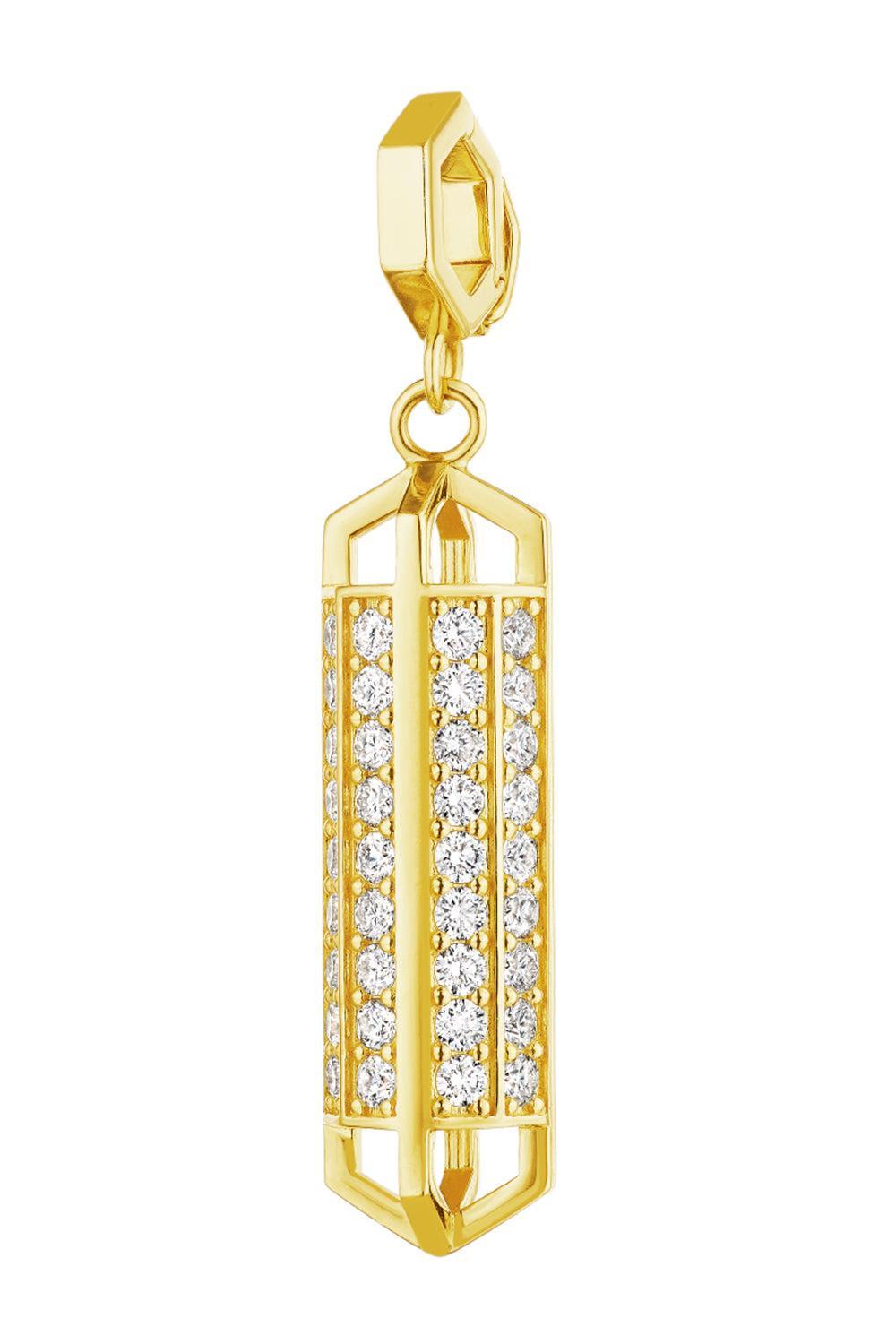 Diamond Elongated B Home Charm-YELLOW GOLD-JEWELRYFINE JEWELPENDANT-CADAR