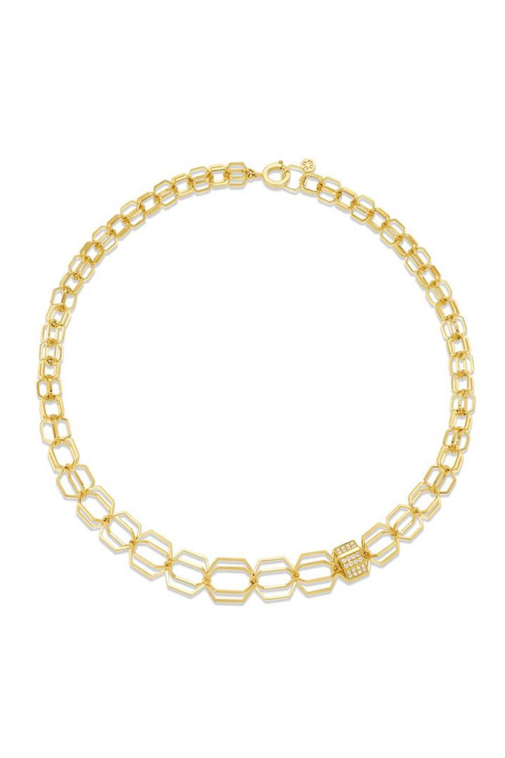 Diamond B Home Graduated Link Necklace-YELLOW GOLD-18-JEWELRYFINE JEWELNECKLACE O-CADAR