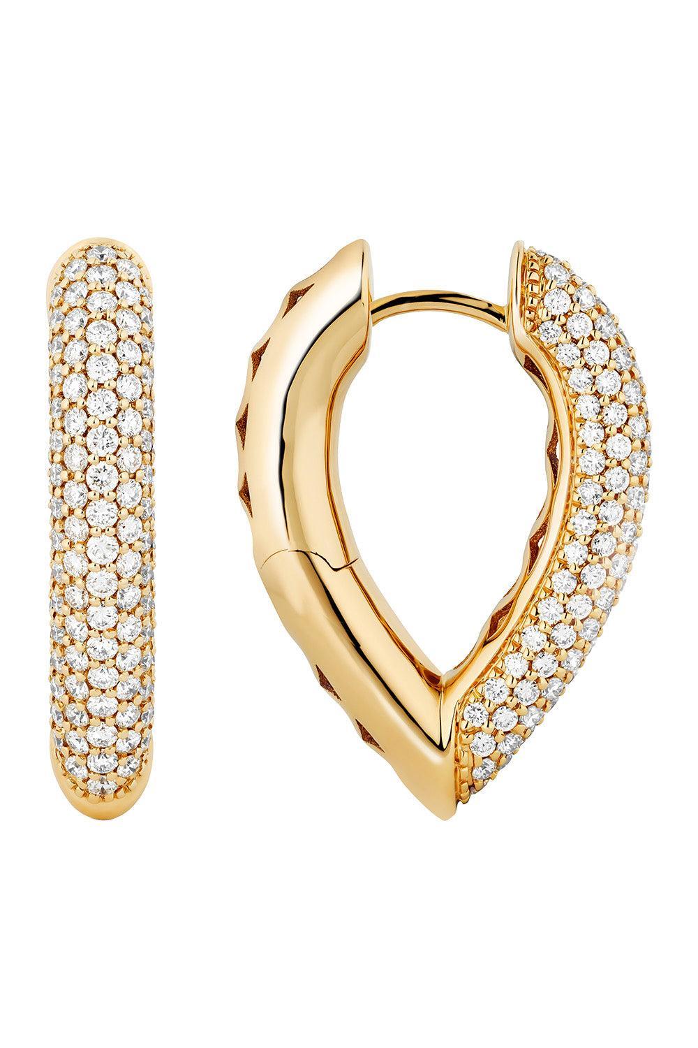 Diamond Pave Medium Drop Link Earrings-YELLOW GOLD-JEWELRYFINE JEWELEARRING-ENGELBERT 1920