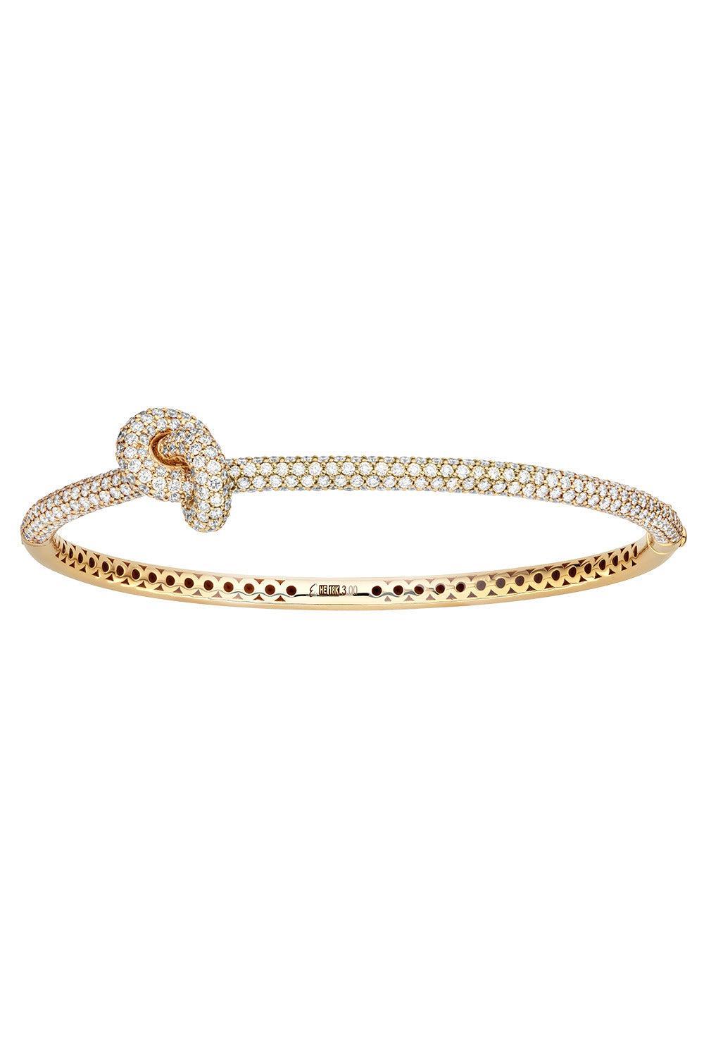 Diamond Pave Small Legacy Knot Bangle Bracelet-YELLOW GOLD-JEWELRYFINE JEWELBRACELET O-ENGELBERT 1920