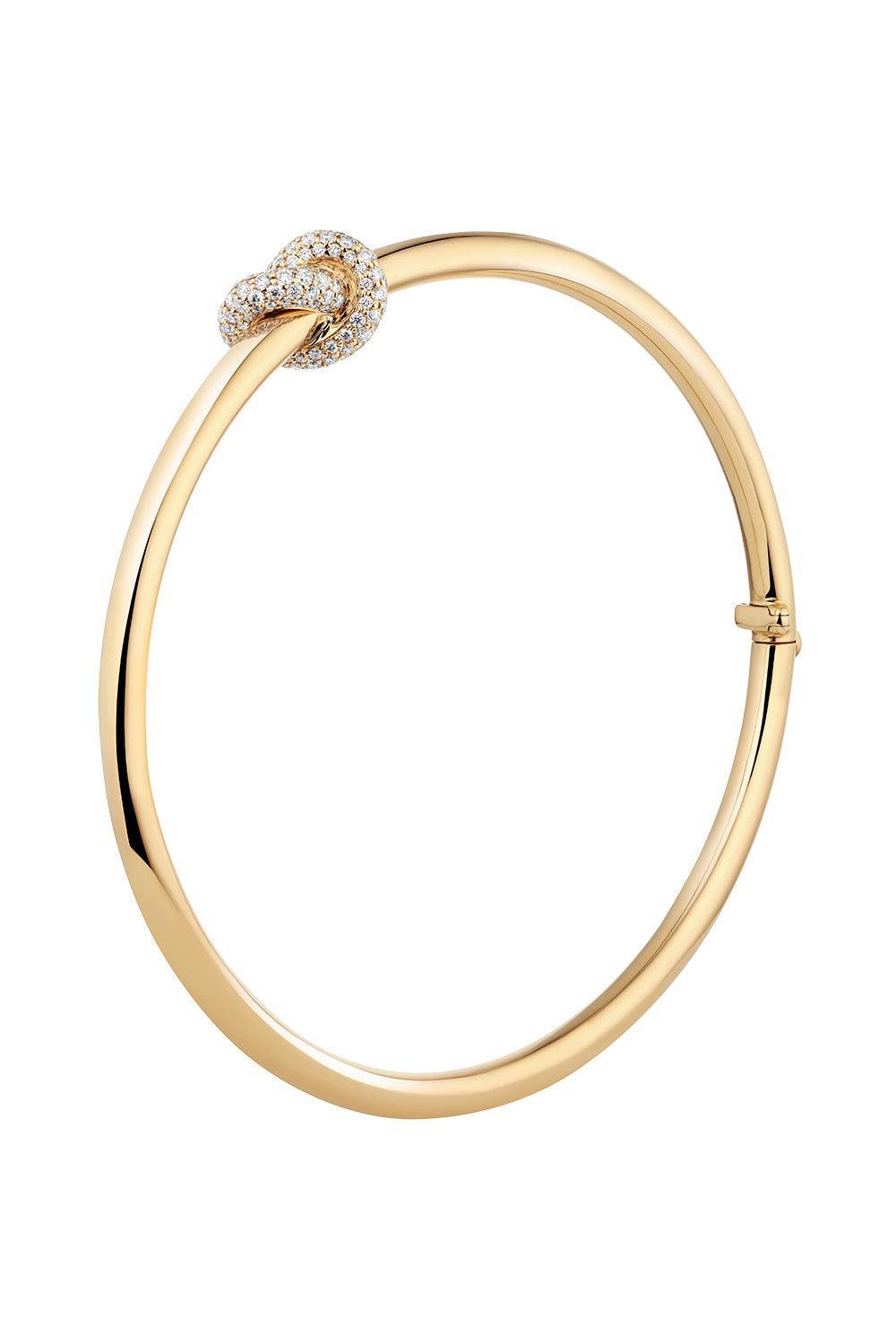 Diamond Large Legacy Knot Bandle Bracelet-YELLOW GOLD-L-JEWELRYFINE JEWELBRACELET O-ENGELBERT 1920