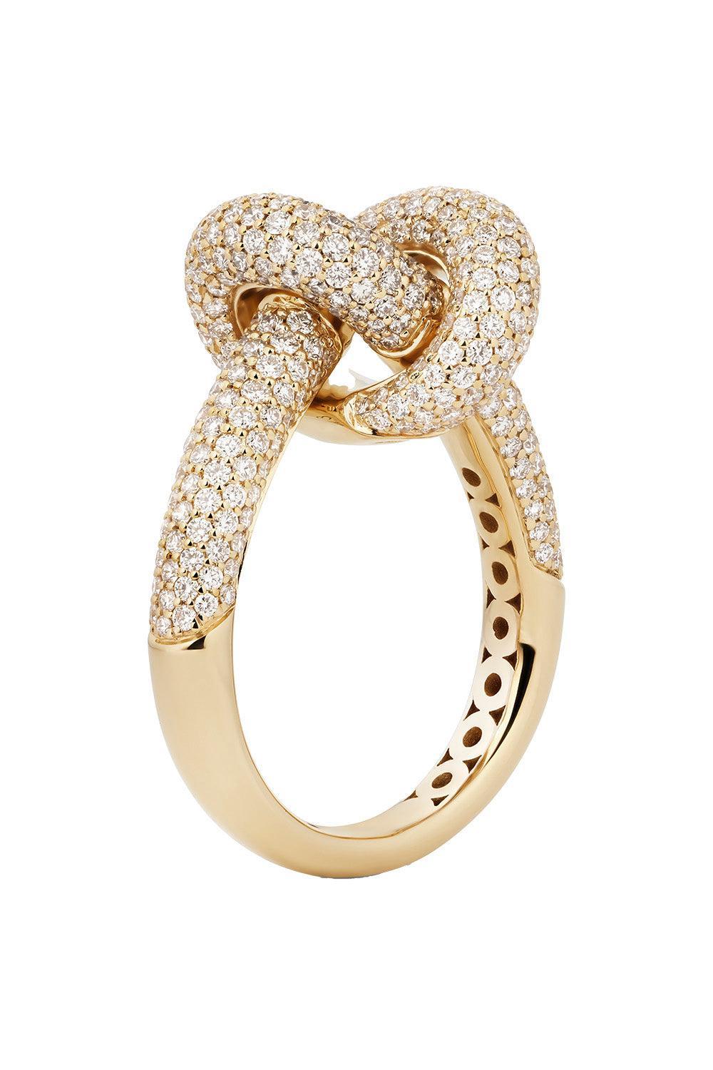 Diamond Pave Medium Legacy Knot Ring-YELLOW GOLD-5.5-JEWELRYFINE JEWELRING-ENGELBERT 1920