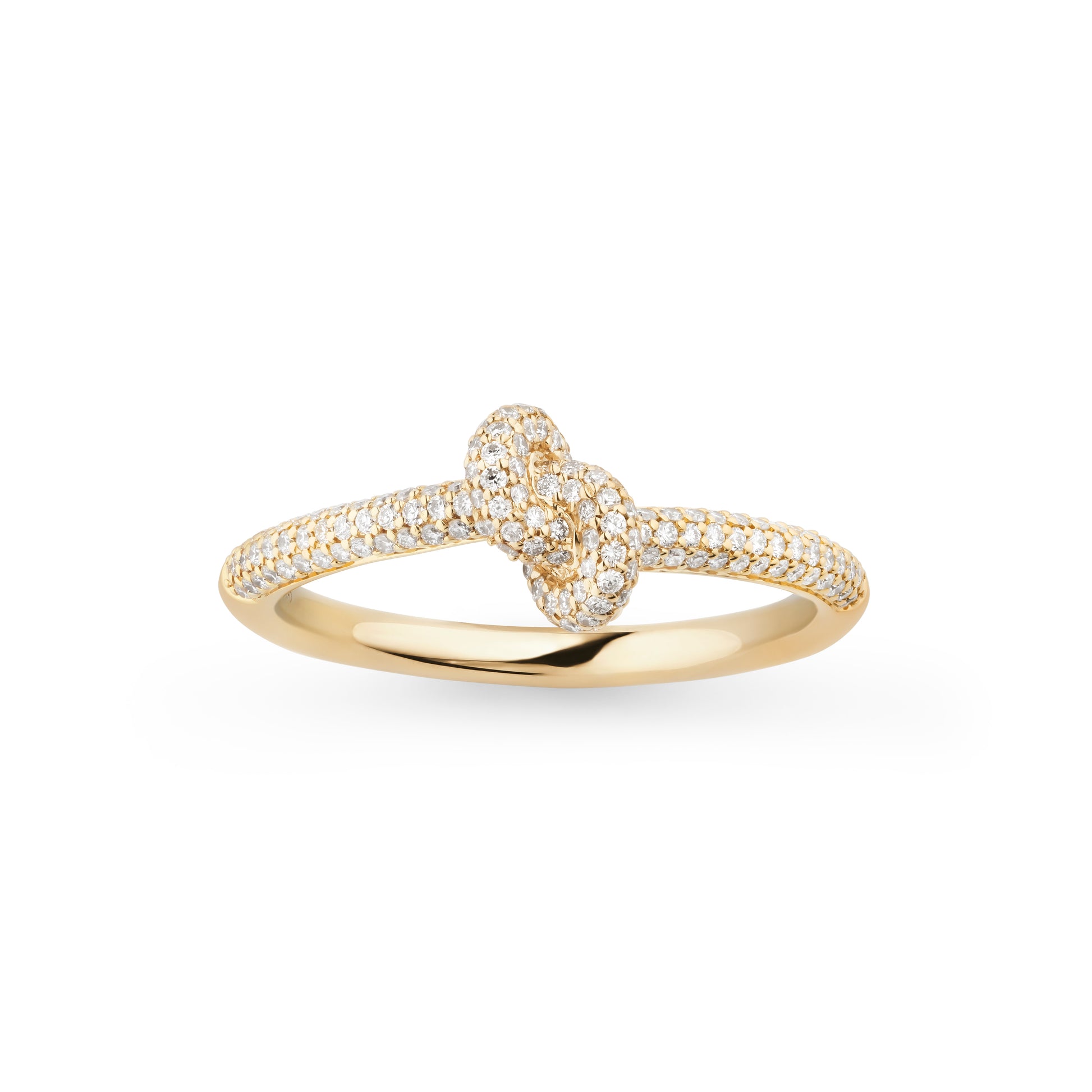 Diamond Pave Mini Legacy Knot Ring-YELLOW GOLD-6-JEWELRYFINE JEWELRING-ENGELBERT 1920