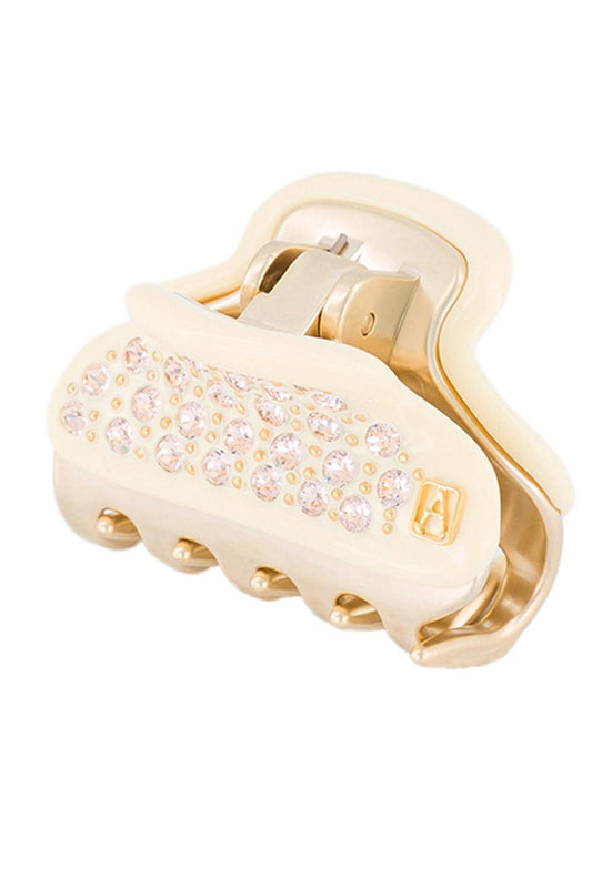 Crystal Small Vendome Hair Clip - Ivory Orange-CREAM-ACCESSORIESPECIALPOP UP-ALEXANDRE DE PARIS