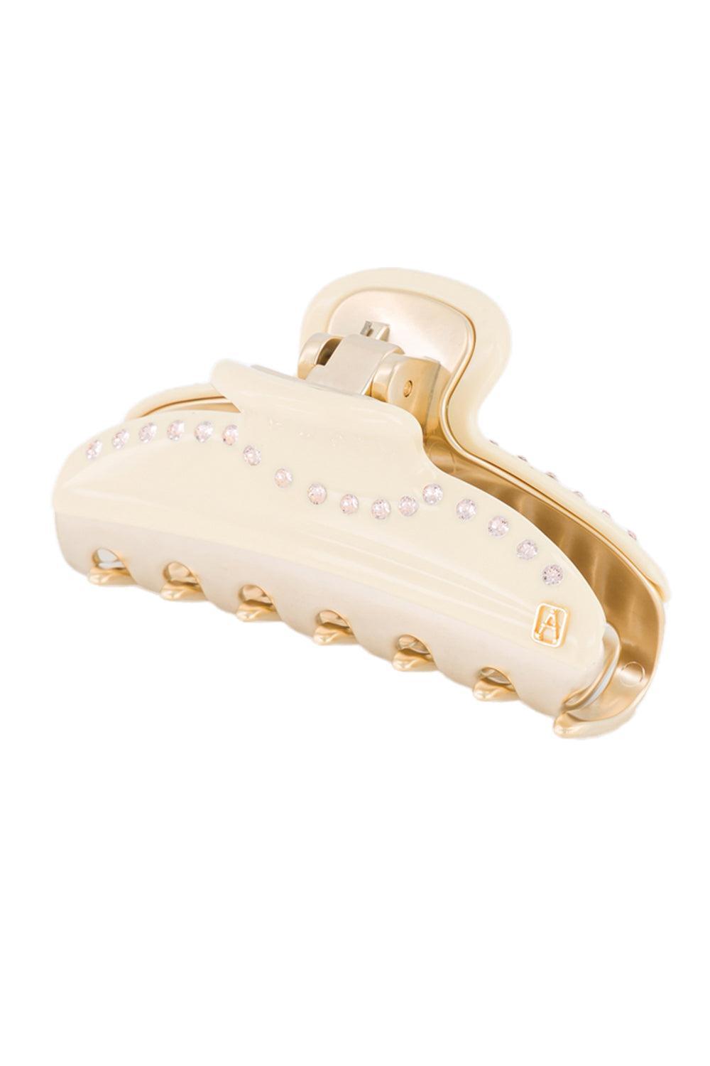 Vendome Medium Hair Clip With Strass-BEIGE-ACCESSORIESPECIALPOP UP-ALEXANDRE DE PARIS