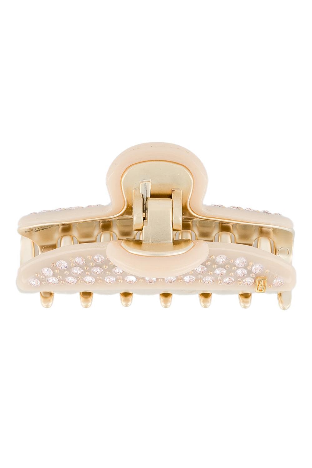 Vendome Medium Hair Clip With Strass-BEIGE-ACCESSORIESPECIALPOP UP-ALEXANDRE DE PARIS