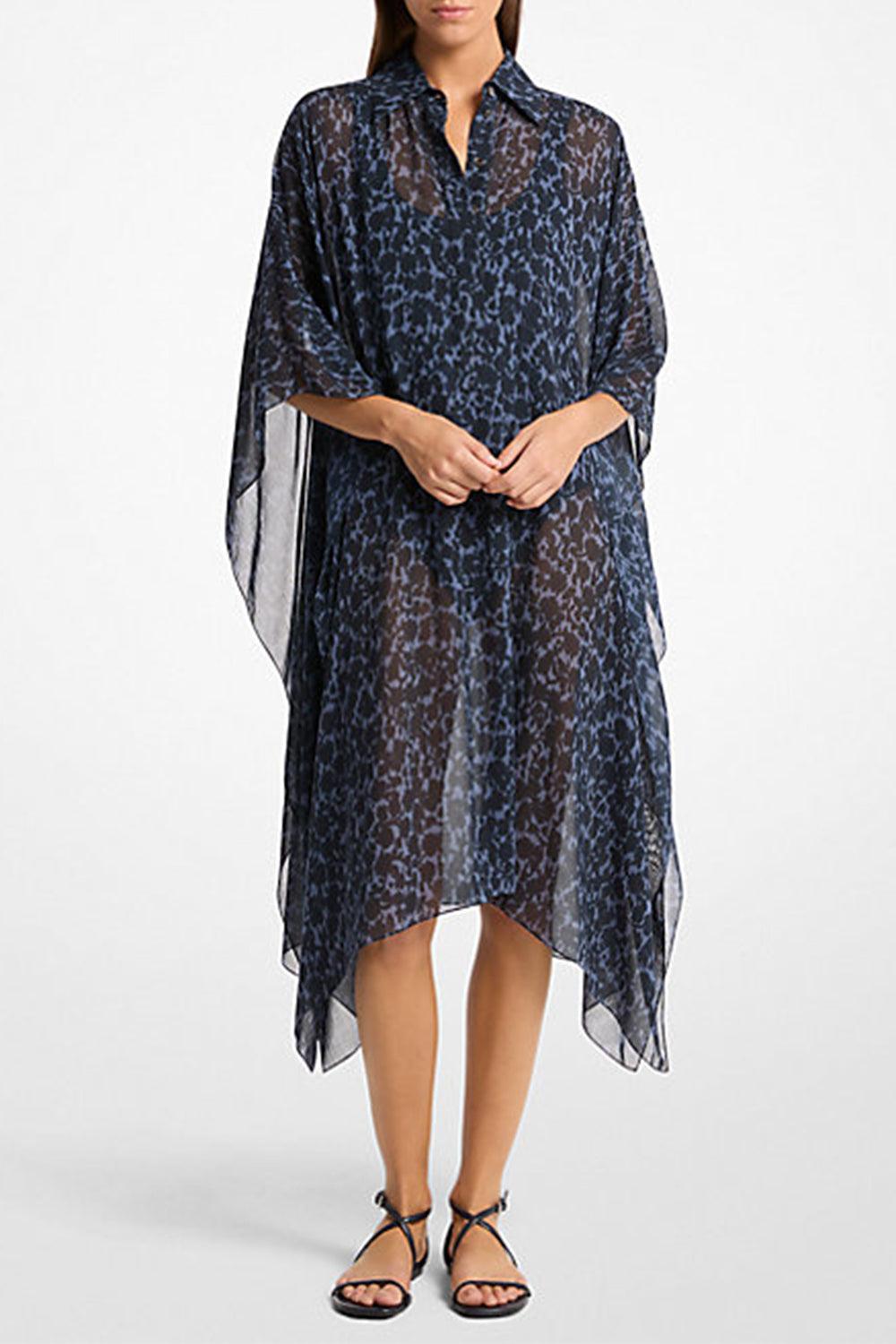 Floral Shirt Caftan-STRIPE-XS-CLOTHINGDRESSCASUAL-MICHAEL KORS COLLECTION
