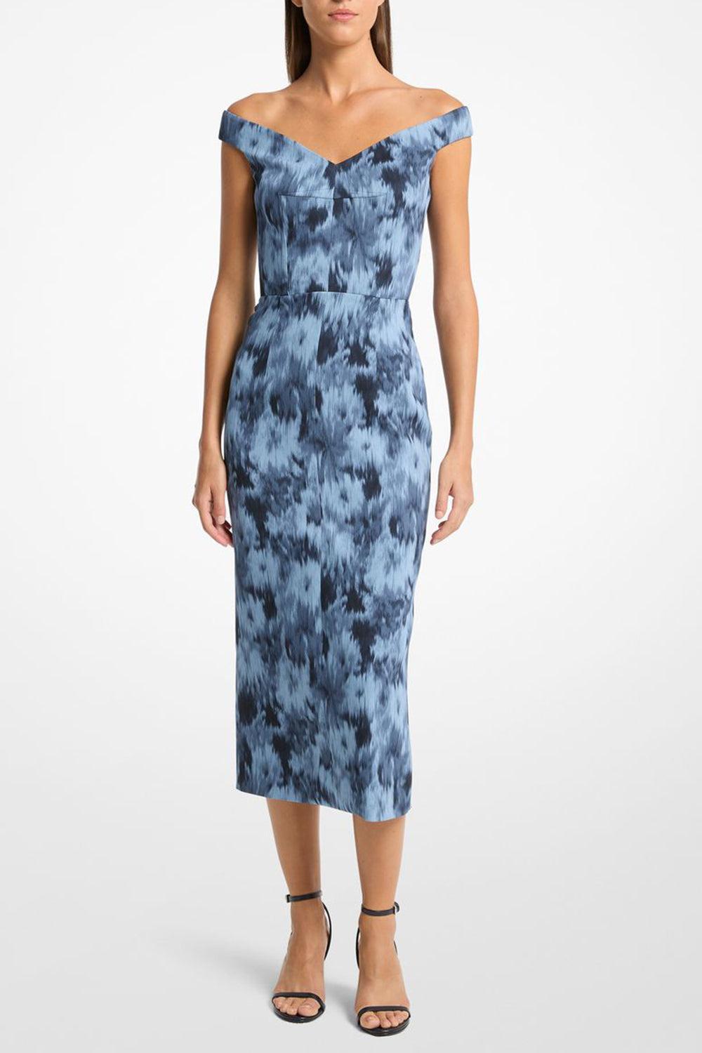 Portrait Neck Sheath Dress-LAKEMULT-4-CLOTHINGDRESSCOCKTAIL-MICHAEL KORS COLLECTION