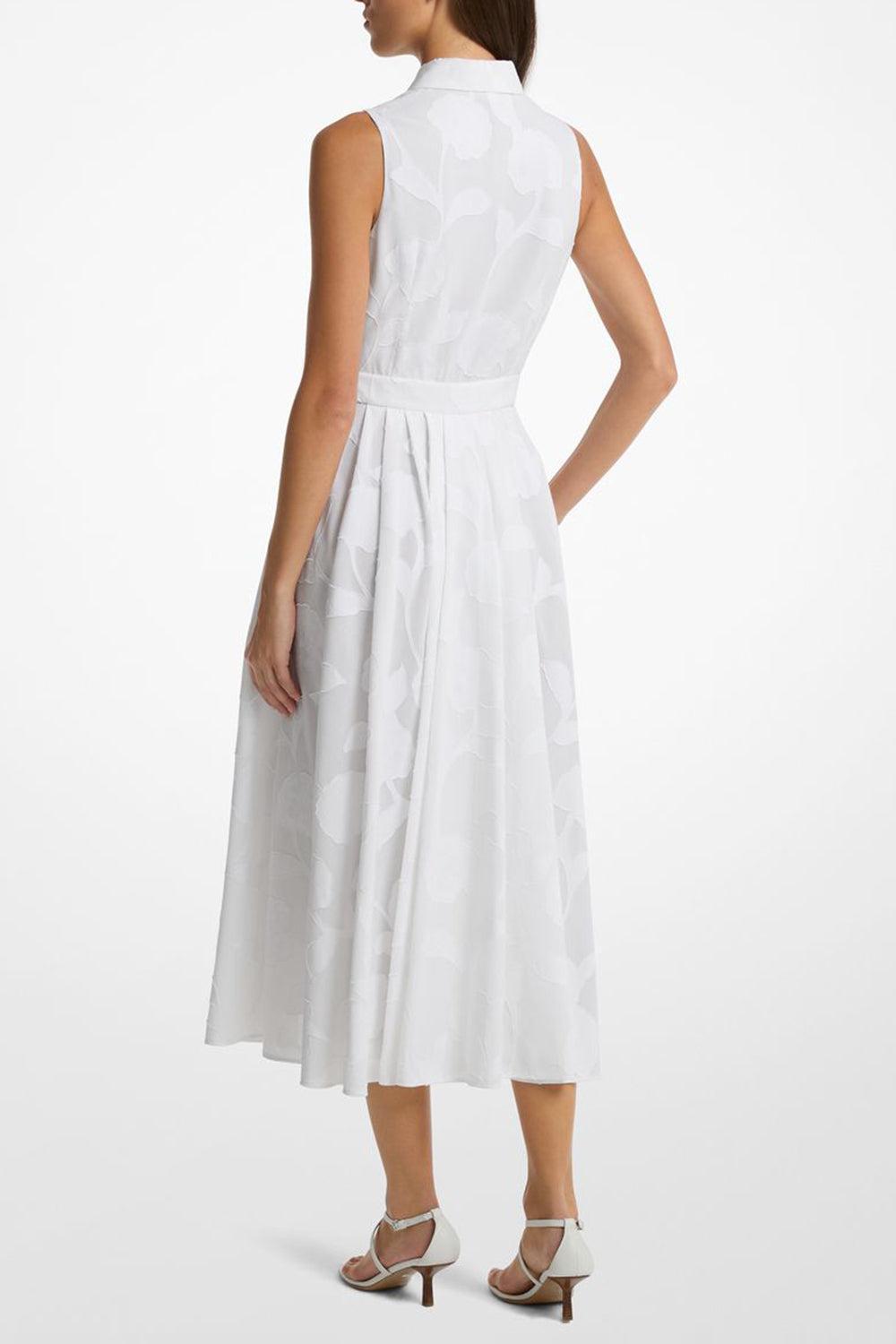 Sleeveless Shirt Dress-OPTIC WHITE-2-CLOTHINGDRESSCASUAL-MICHAEL KORS COLLECTION
