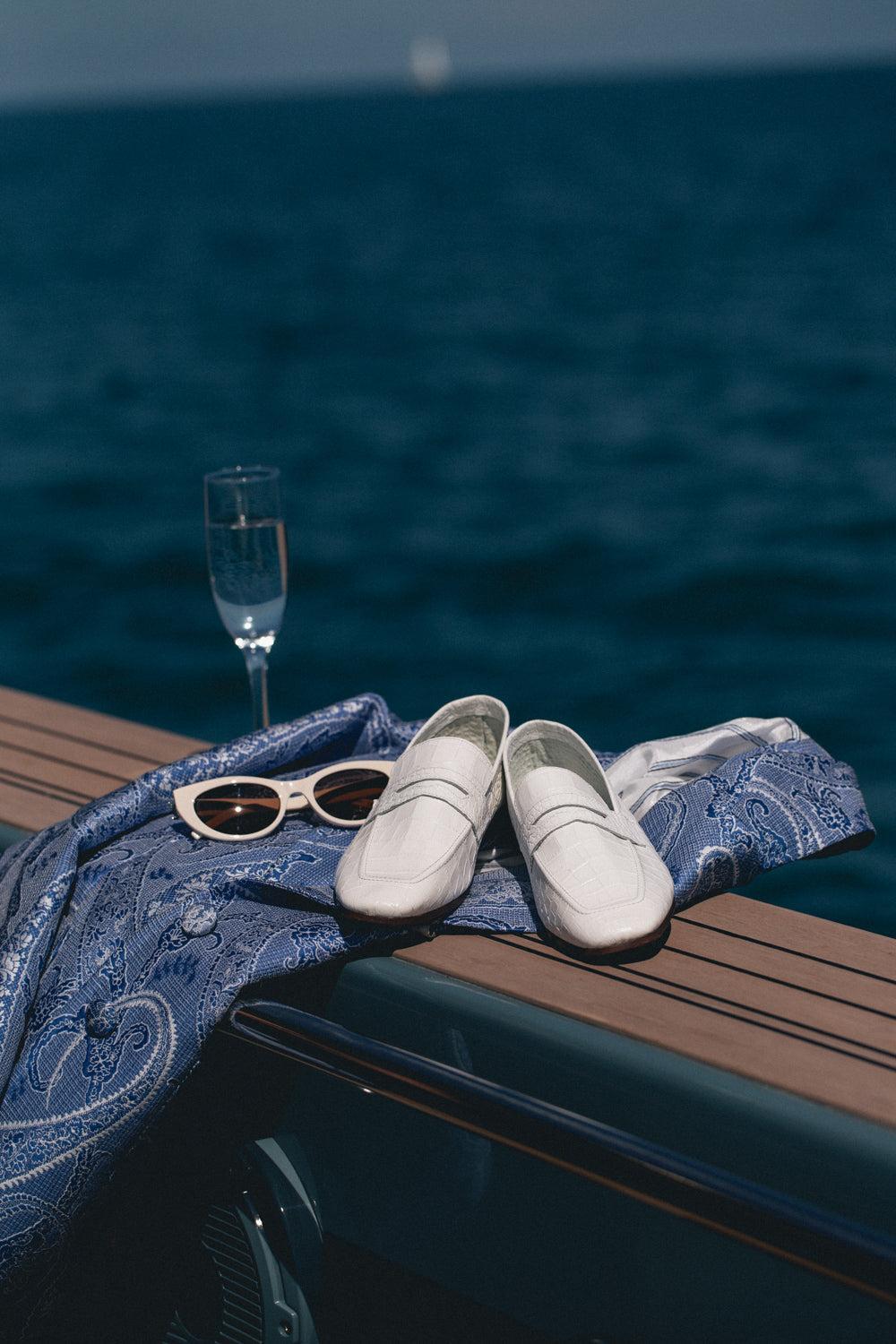 Essenziale Croc Loafer - White-WHEMBCRO-36-SHOEFLAT SHOE-SOPHIQUE