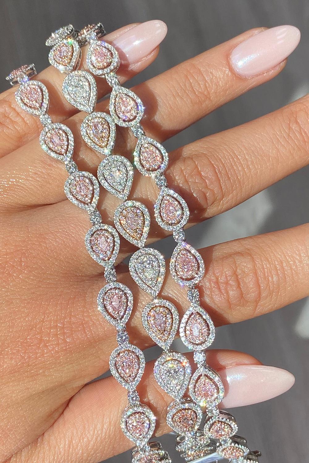 Pink Diamond Bracelet-WHITE GOLD-JEWELRYFINE JEWELBRACELET O-RARE COLORS BY NAMDAR