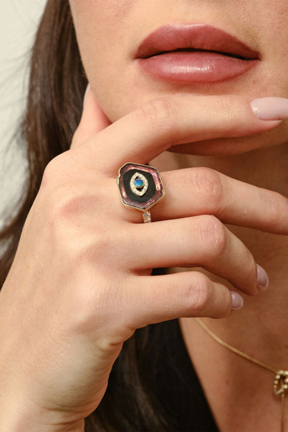 Tourmaline Diamond Divine Eye Ring
