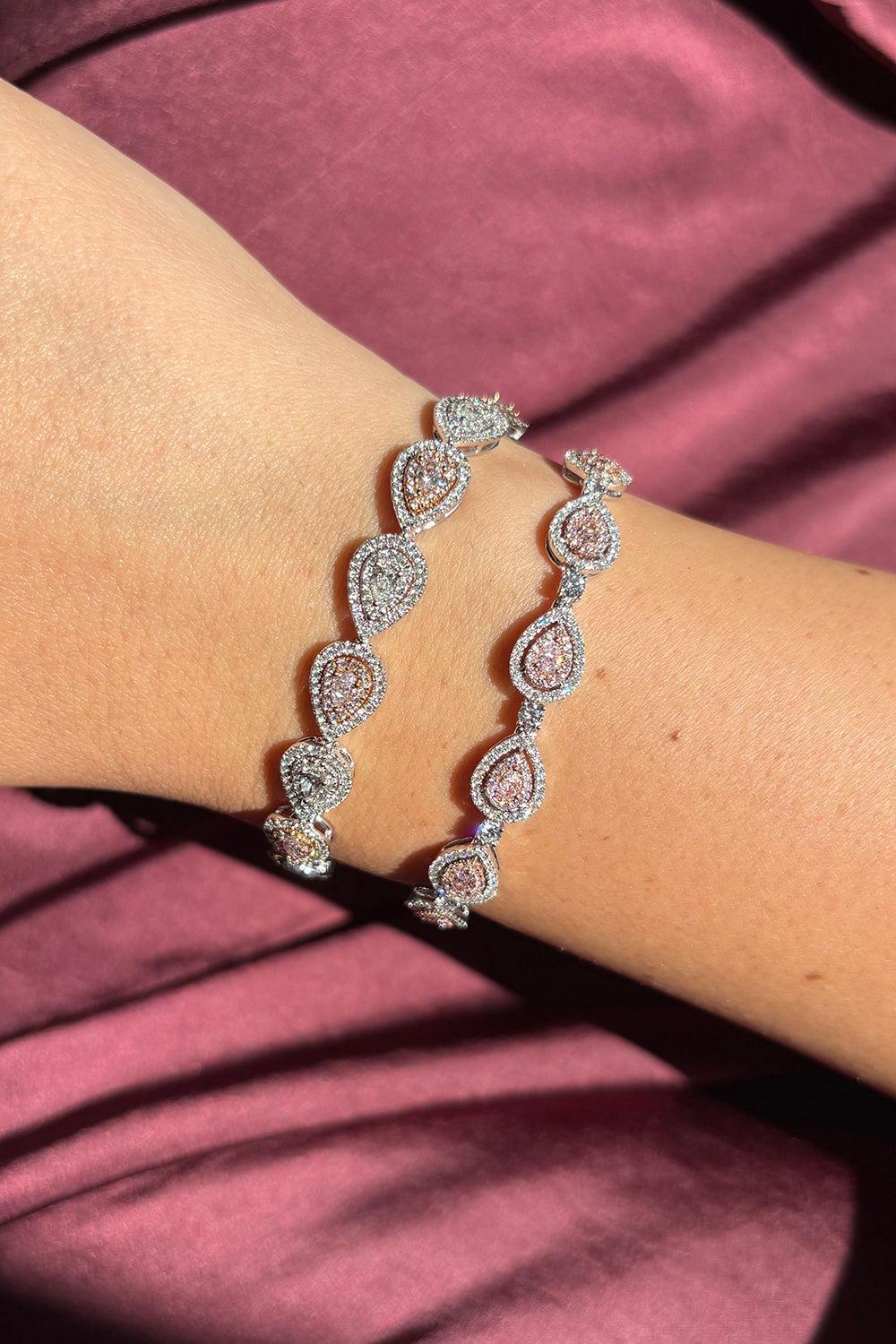 Pink Diamond Bracelet-WHITE GOLD-JEWELRYFINE JEWELBRACELET O-RARE COLORS BY NAMDAR