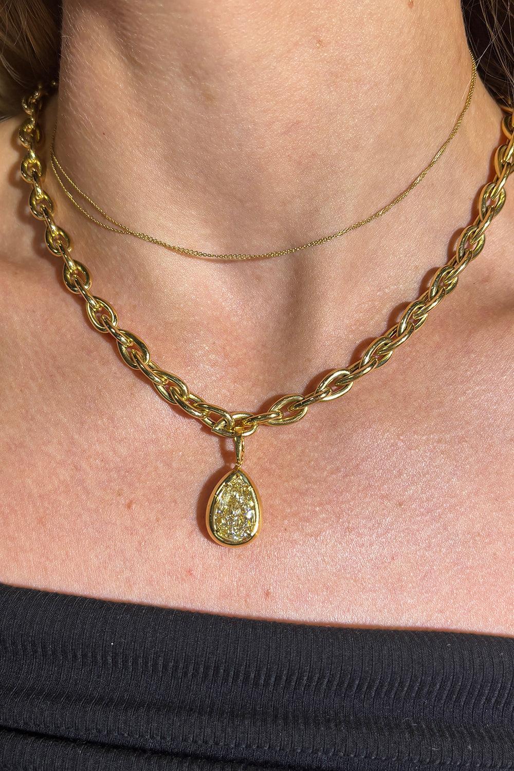 Yellow Diamond Pendant-YELLOW GOLD-JEWELRYFINE JEWELPENDANT-RARE COLORS BY NAMDAR