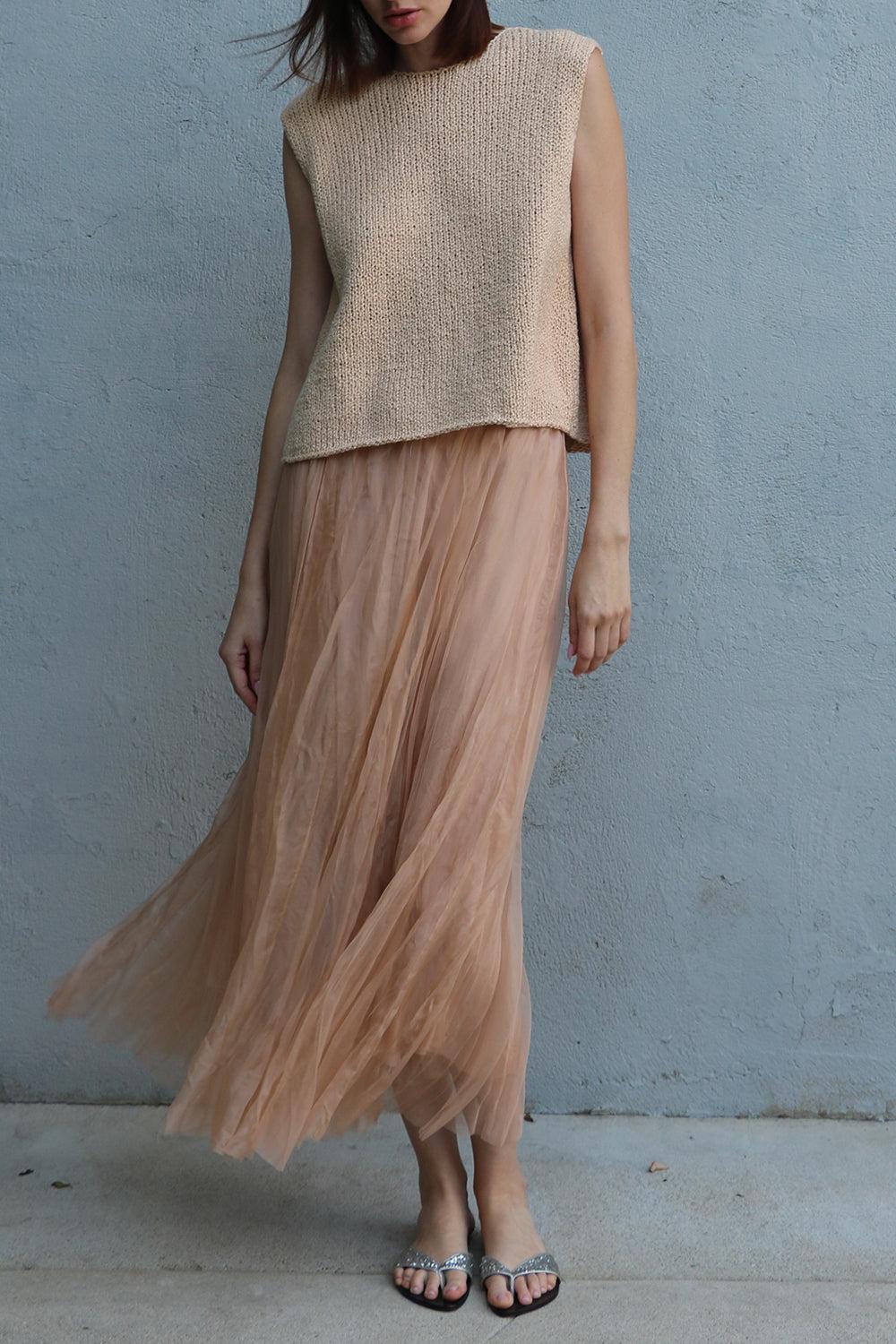 Sleeveless Tie Back Sweater-BROWN-XS-CLOTHINGTOPKNITS-LOUIZA BABOURYAN