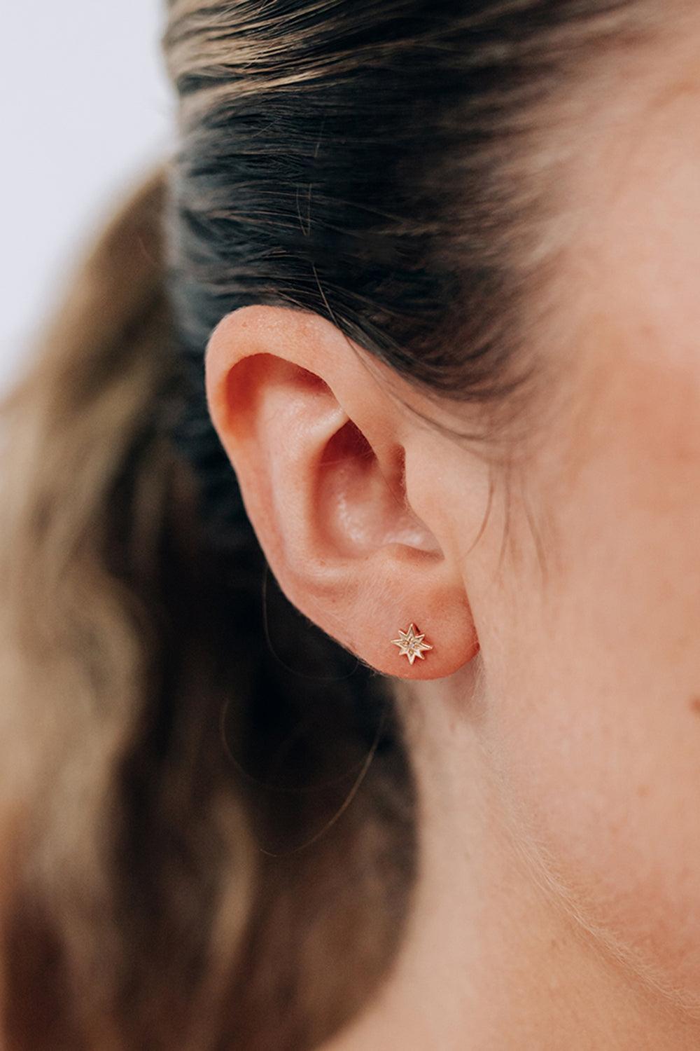Diamond Starburst Ear End-YELLOW GOLD-JEWELRYFINE JEWELEARRING-ANZIE