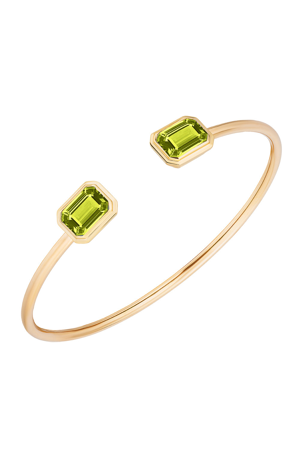 Peridot Round Flexible Manhattan Bangle Bracelet