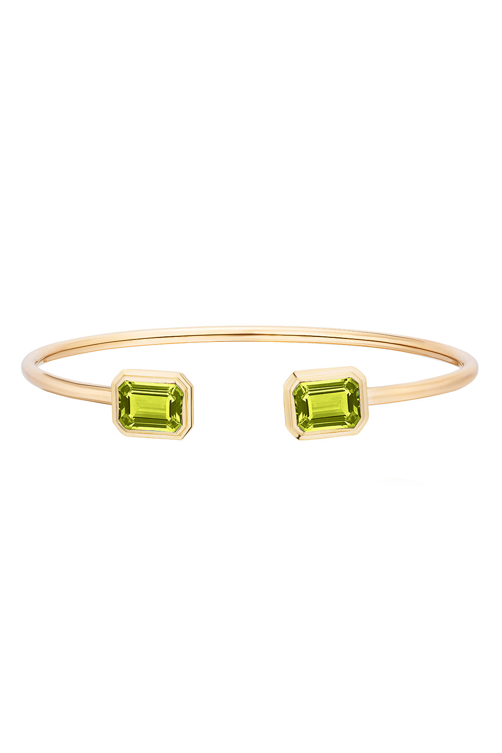 Peridot Round Flexible Manhattan Bangle Bracelet