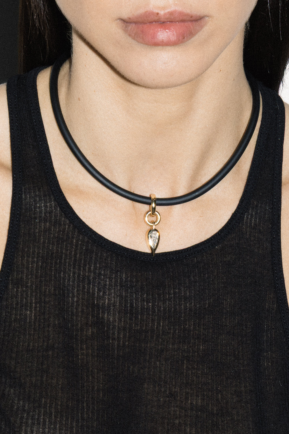 Diamond Pear Carriage Charm Pendant
