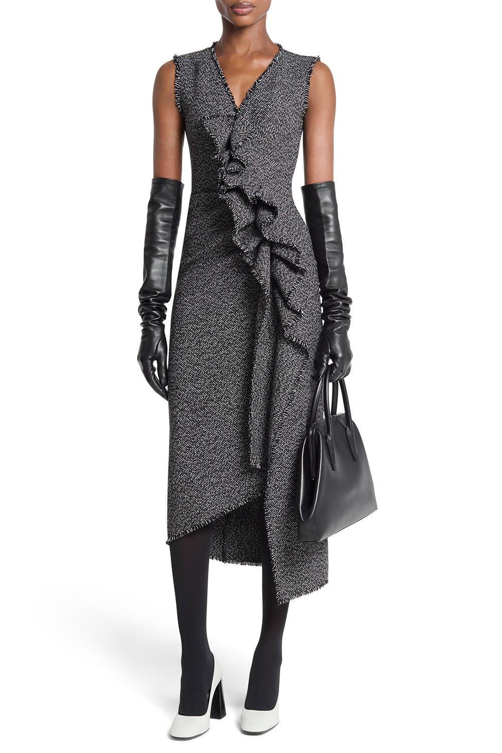 Frayed Ruched Sheath Dress-NOVELTY-2-CLOTHINGDRESSCOCKTAIL-MICHAEL KORS COLLECTION