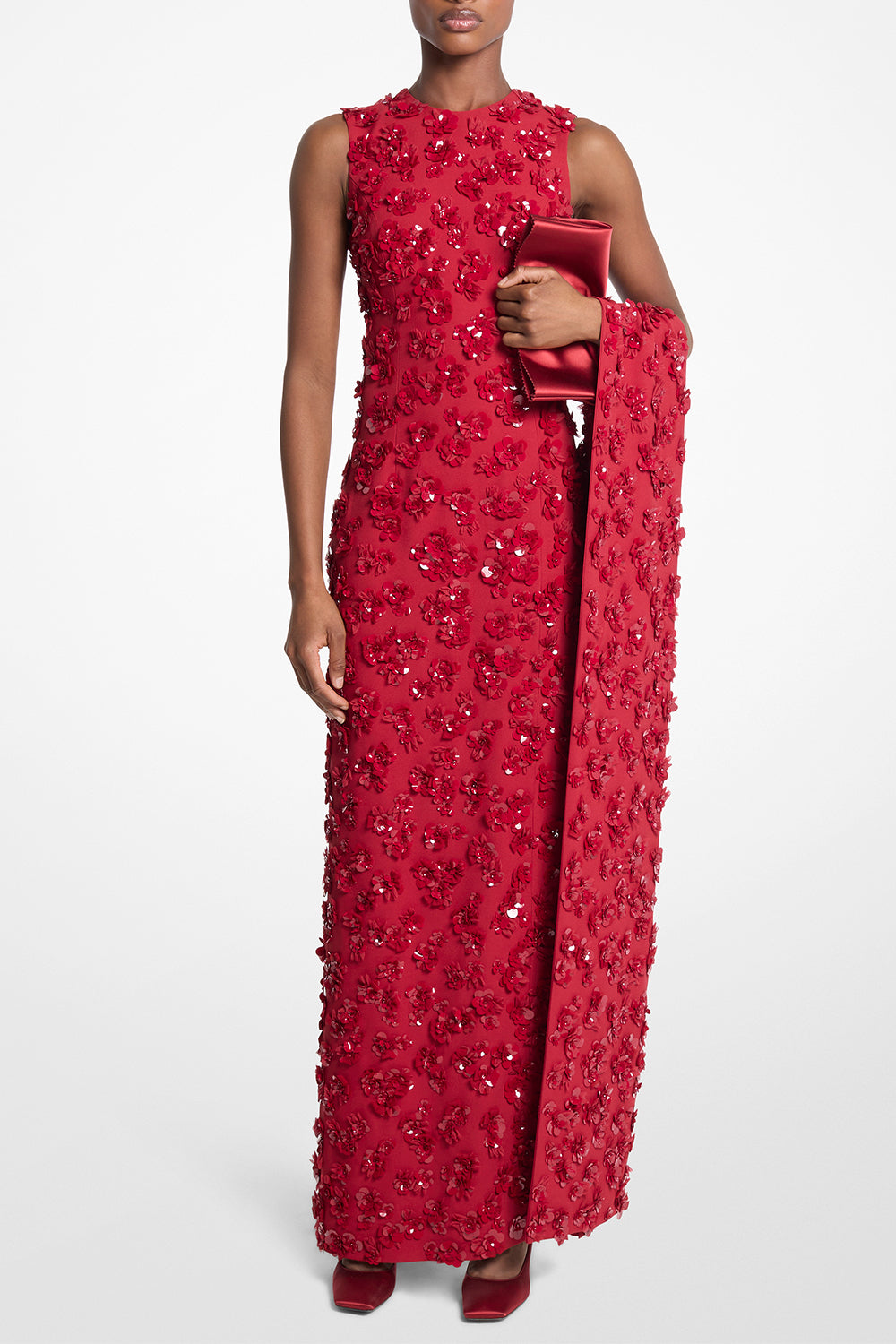 Embellished Sequin Flower Gown