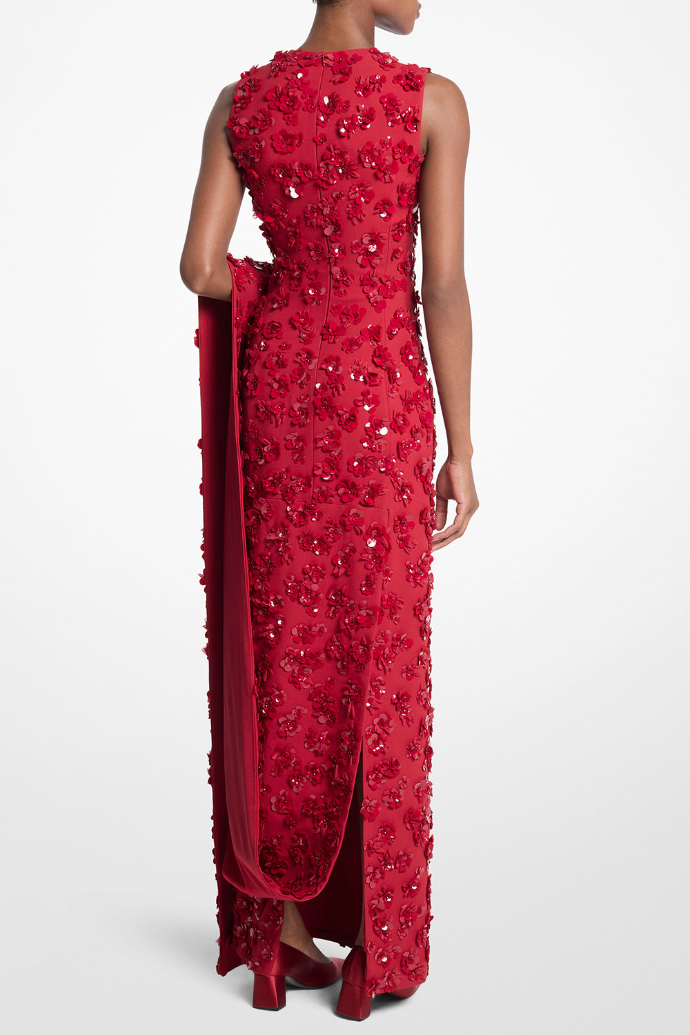 Embellished Sequin Flower Gown