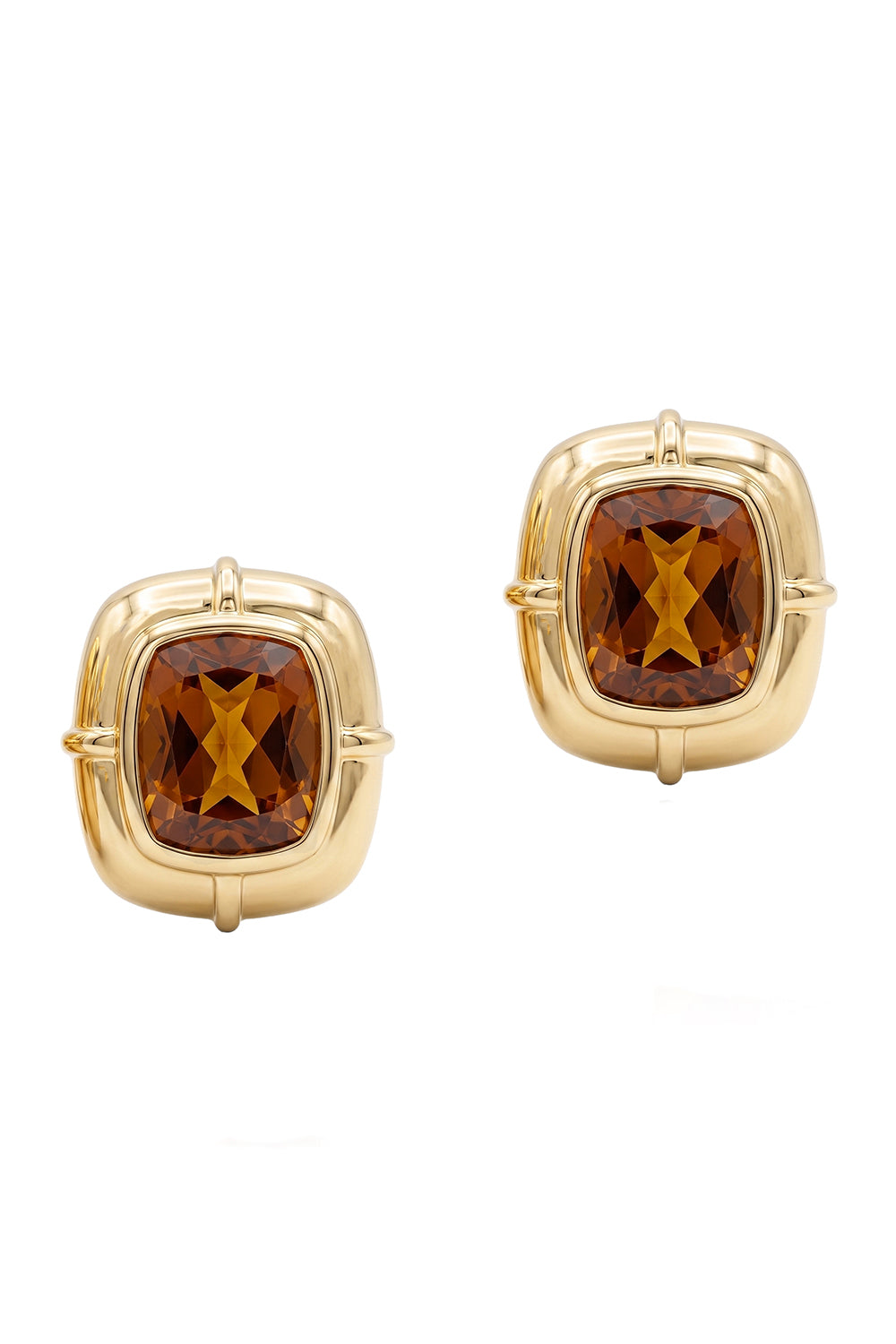 Brown Zircon Cushion Earrings