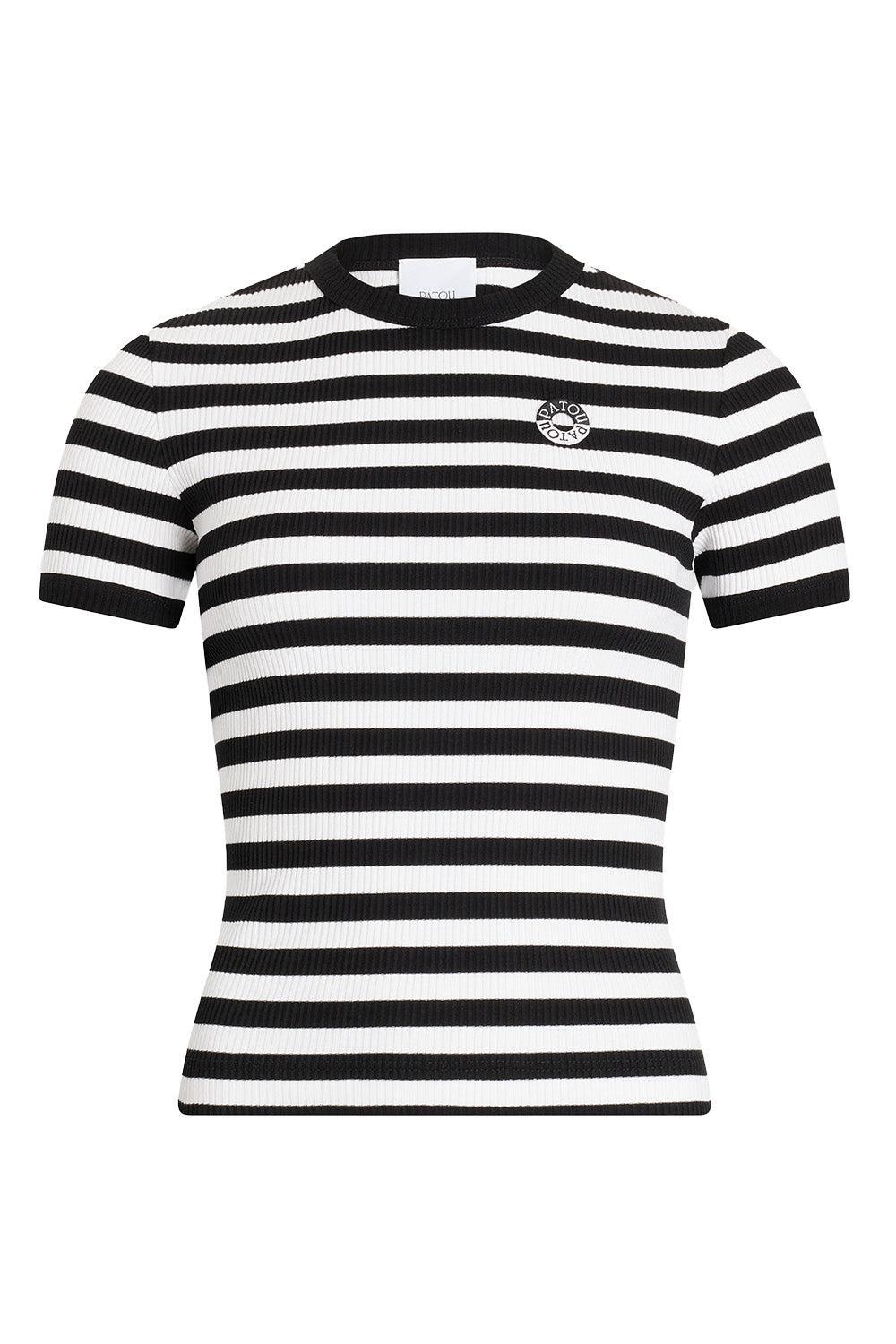 Ribbed Stripe Tee-STRIPE-XS-CLOTHINGTOPBLOUSE-PATOU