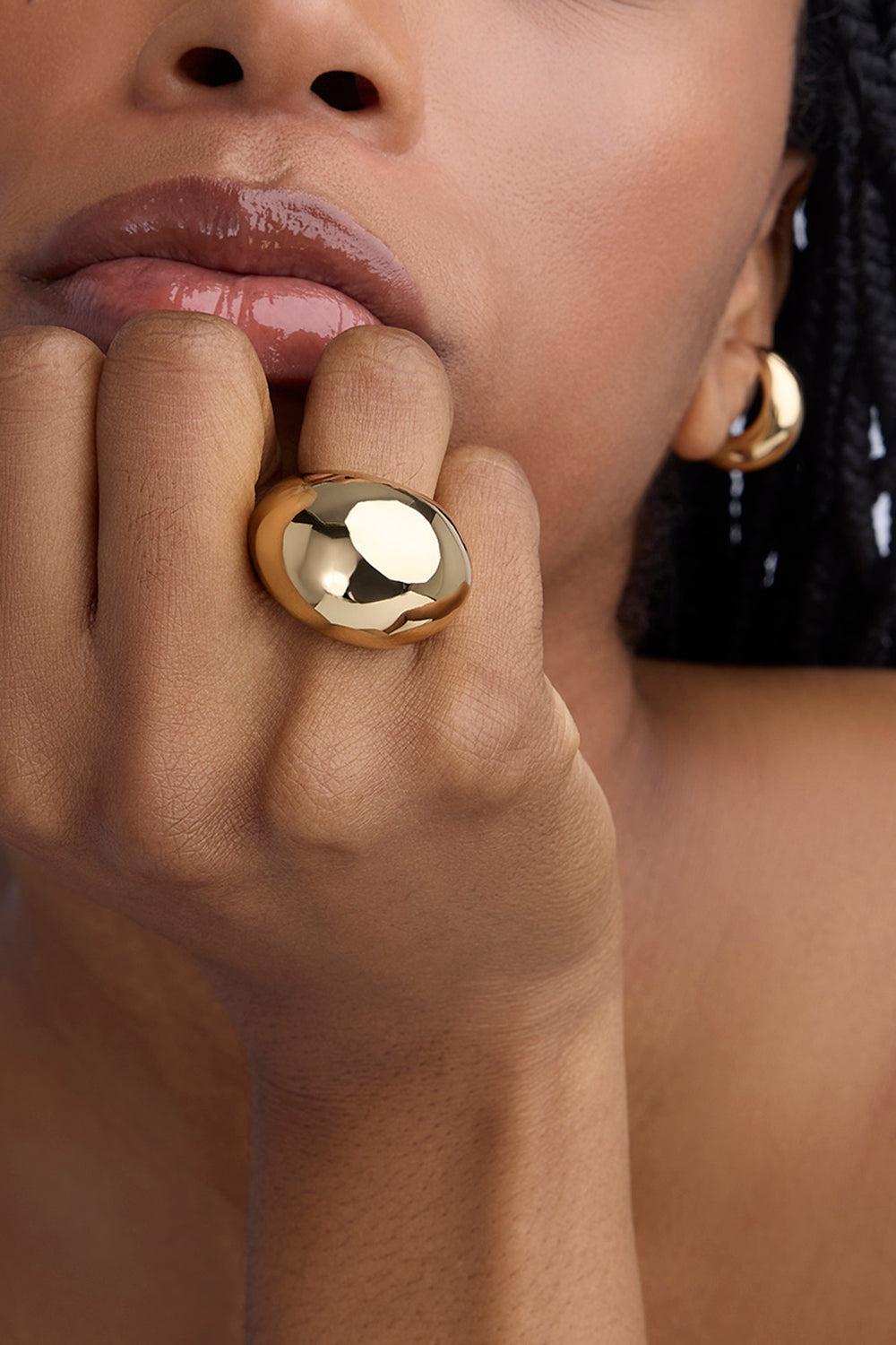 Puffy Cocktail Ring-YELLOW GOLD-7-JEWELRYBOUTIQUERING-JENNIFER FISHER