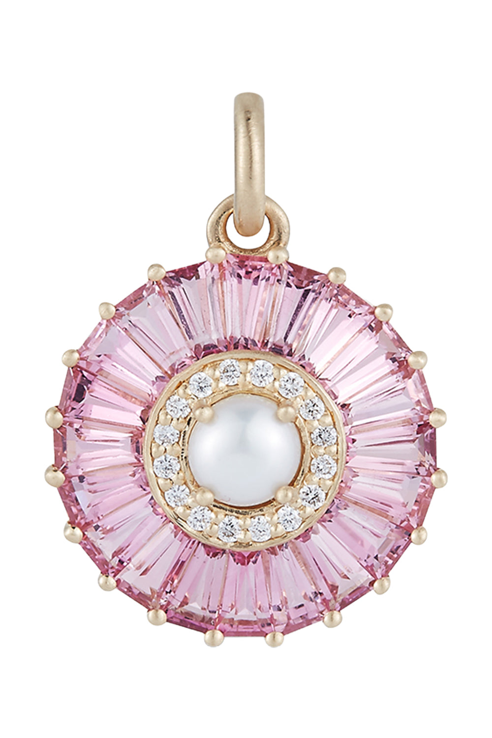 Pearl Diamond Pink Tourmaline Emily Charm