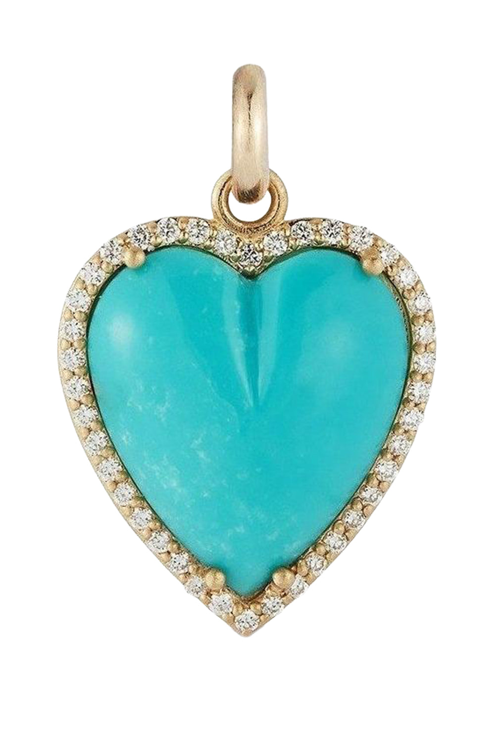 Turquoise Diamond Alana Large Heart Charm