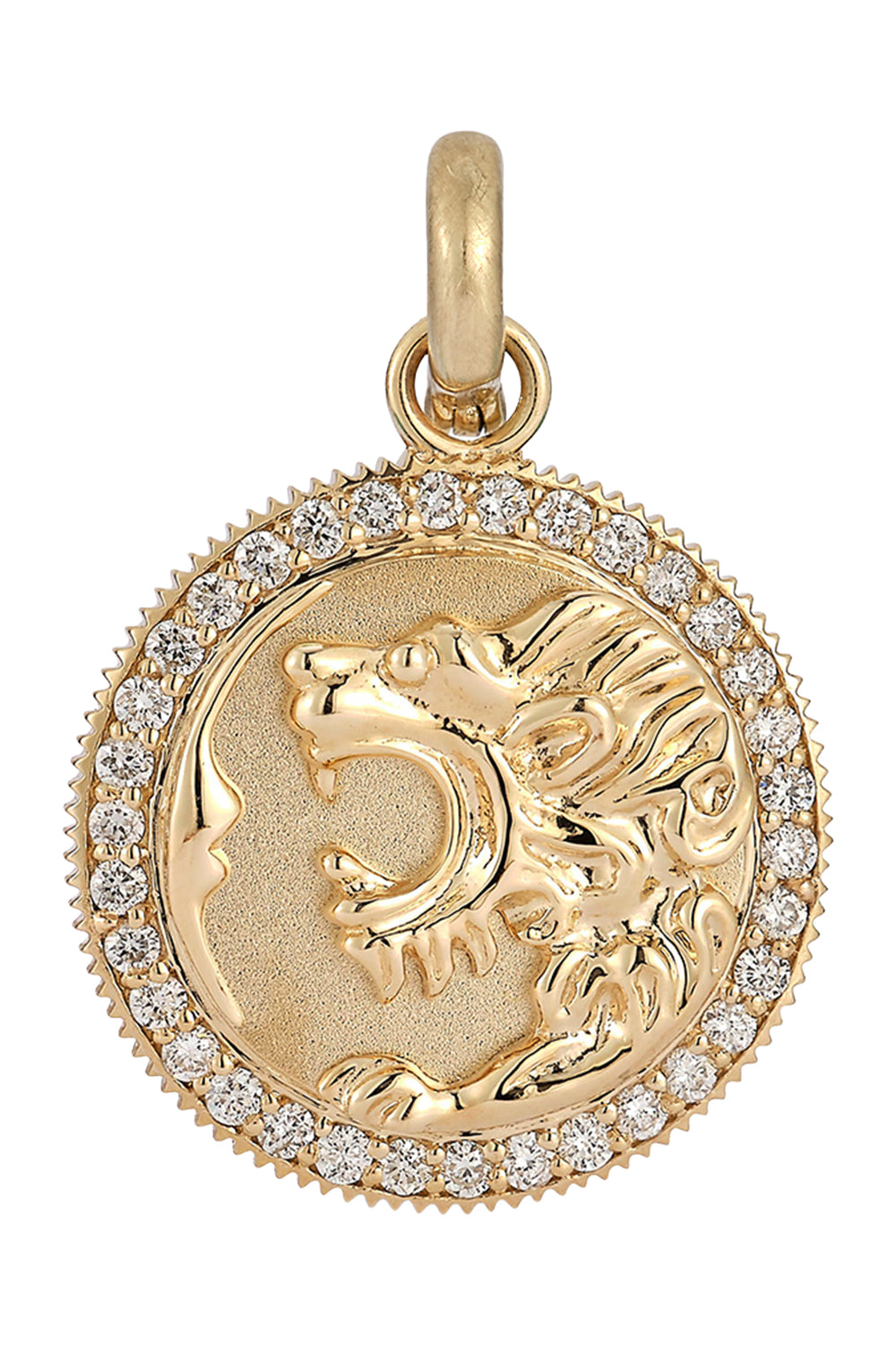 Diamond Olive Lion Medallion