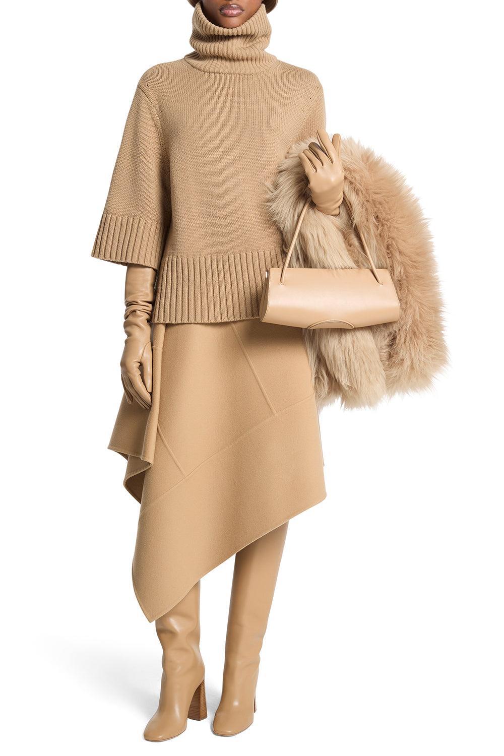 Funnel Neck Tee Pullover-BROWN-XS-CLOTHINGTOPSWEATER-MICHAEL KORS COLLECTION