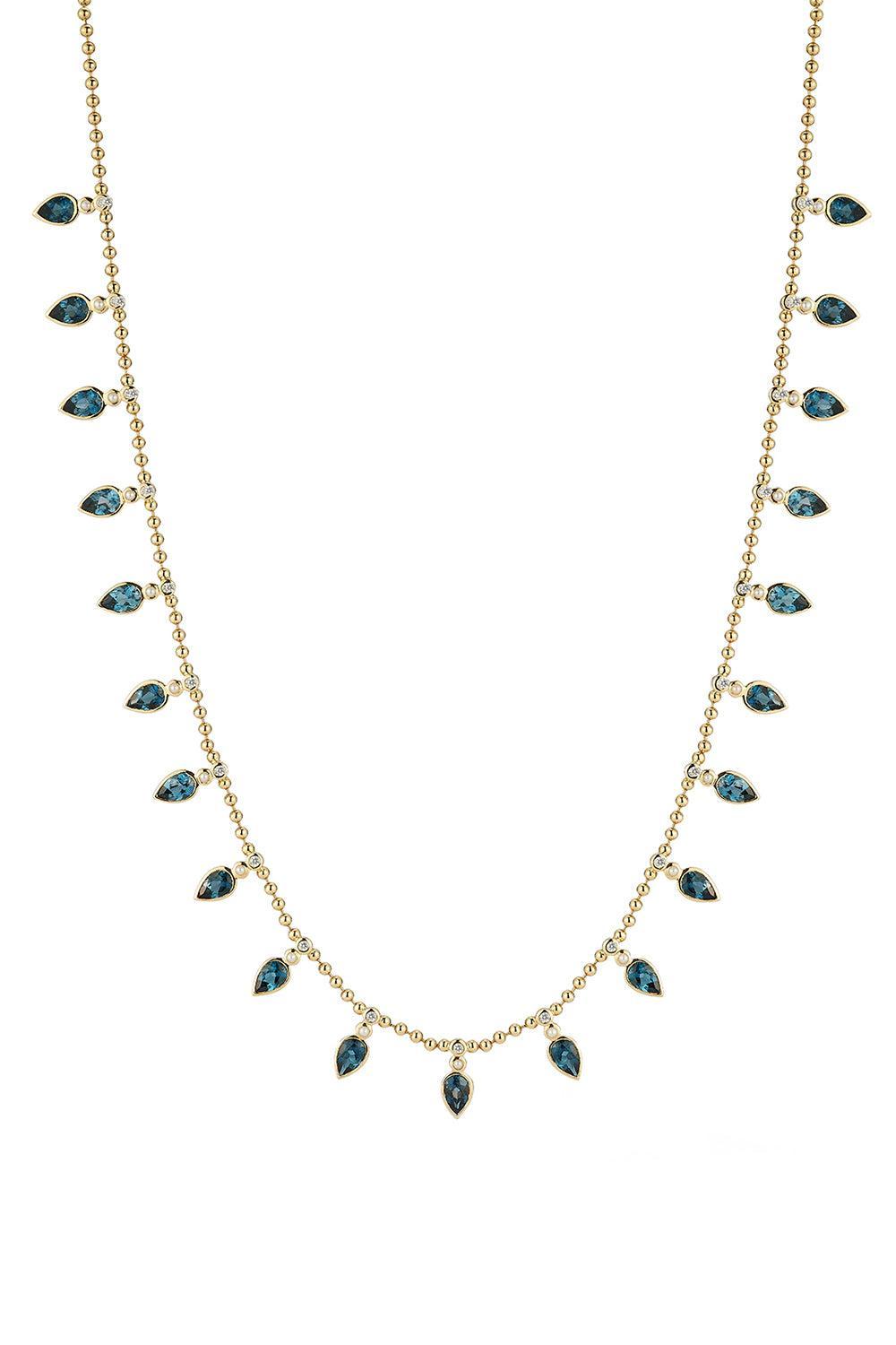 London Blue Topaz Pearl Diamond Emma Beaded Collar Necklace-YELLOW GOLD-16-JEWELRYFINE JEWELNECKLACE O-STORROW