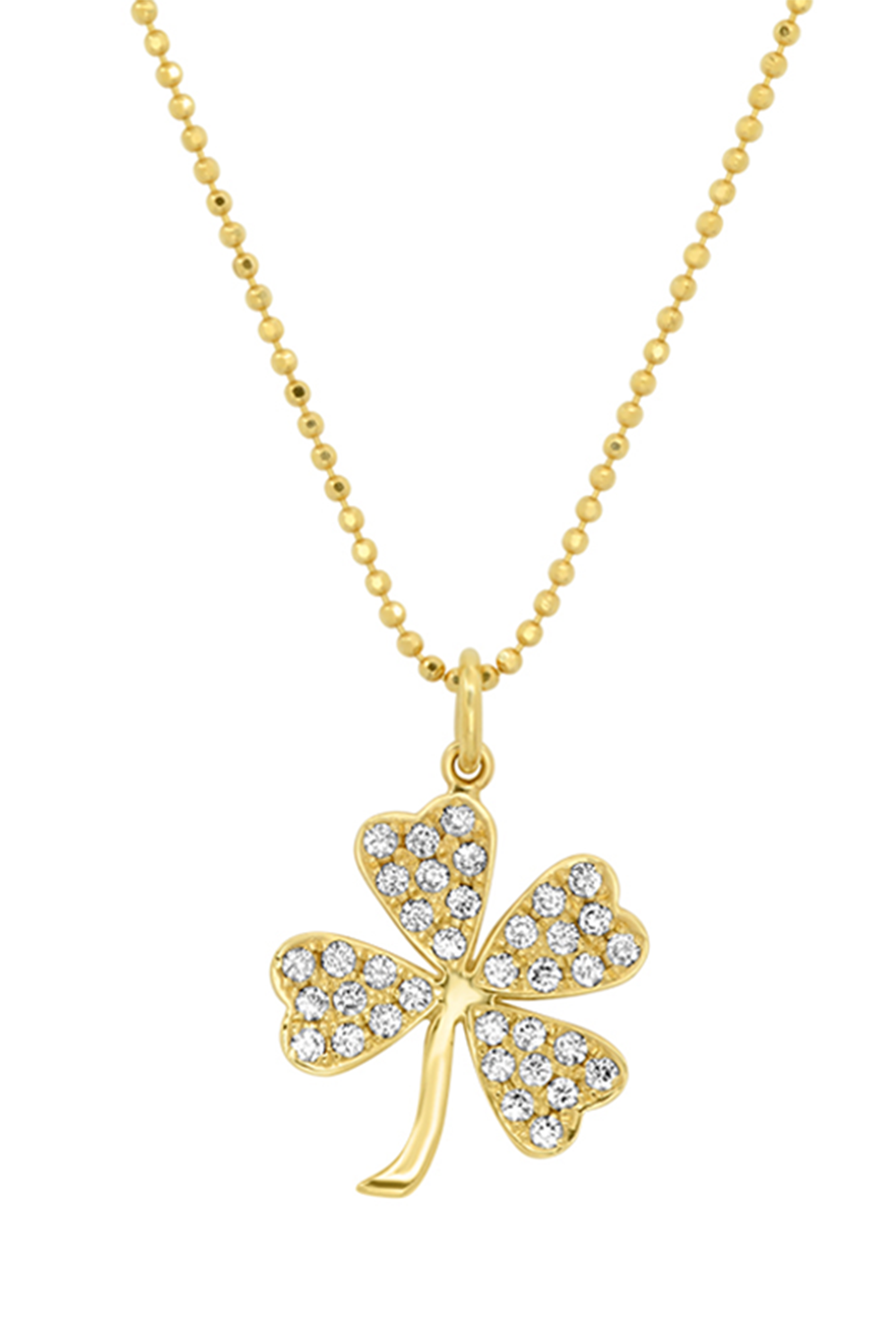 Diamond Large Clover Necklace-YELLOW GOLD-JEWELRYFINE JEWELNECKLACE O-JENNIFER MEYER