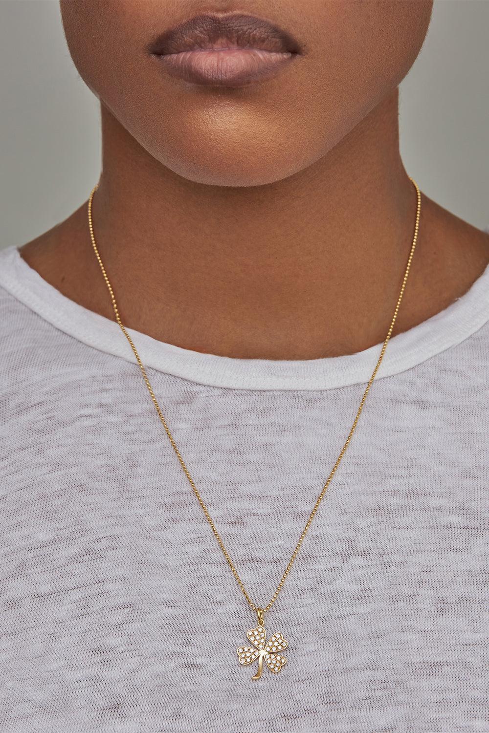 Diamond Large Clover Necklace-YELLOW GOLD-JEWELRYFINE JEWELNECKLACE O-JENNIFER MEYER