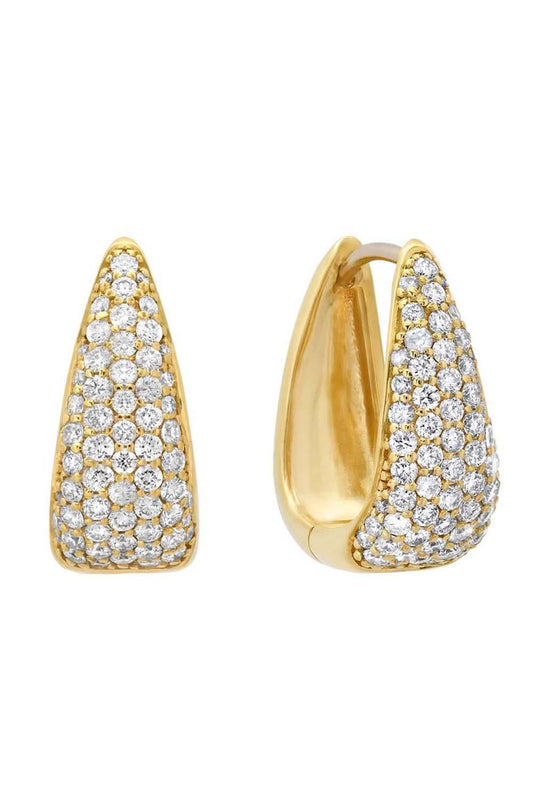 Pave Diamond Mini Elongated Teardrop Huggie Earrings-YELLOW GOLD-JEWELRYFINE JEWELEARRING-JENNIFER MEYER