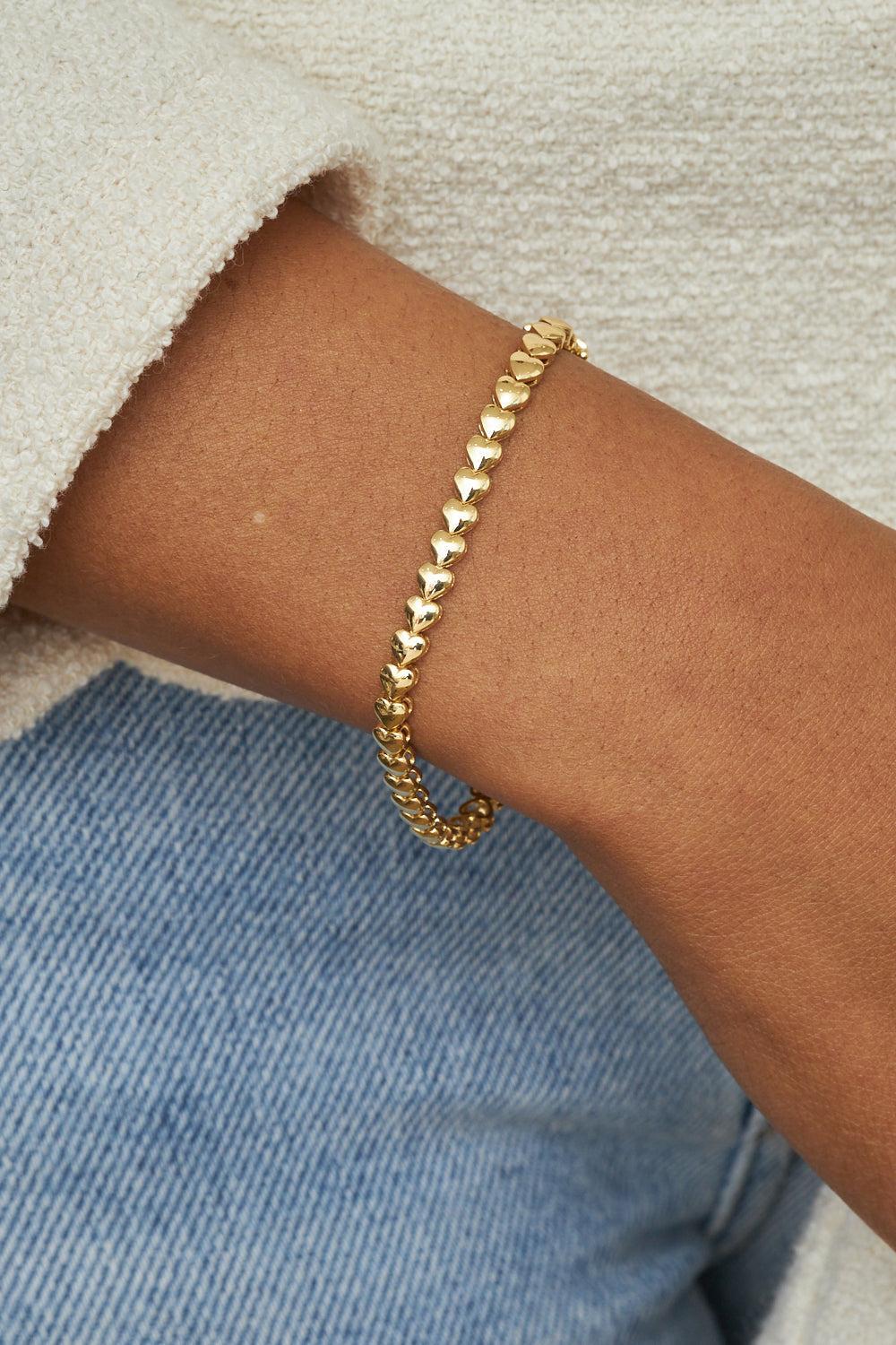 Heart Tennis Bracelet-YELLOW GOLD-JEWELRYFINE JEWELBRACELET O-JENNIFER MEYER