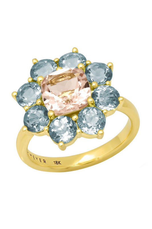 Aquamarine Morganite XL Flower Ring-YELLOW GOLD-6.5-JEWELRYFINE JEWELRING-JENNIFER MEYER