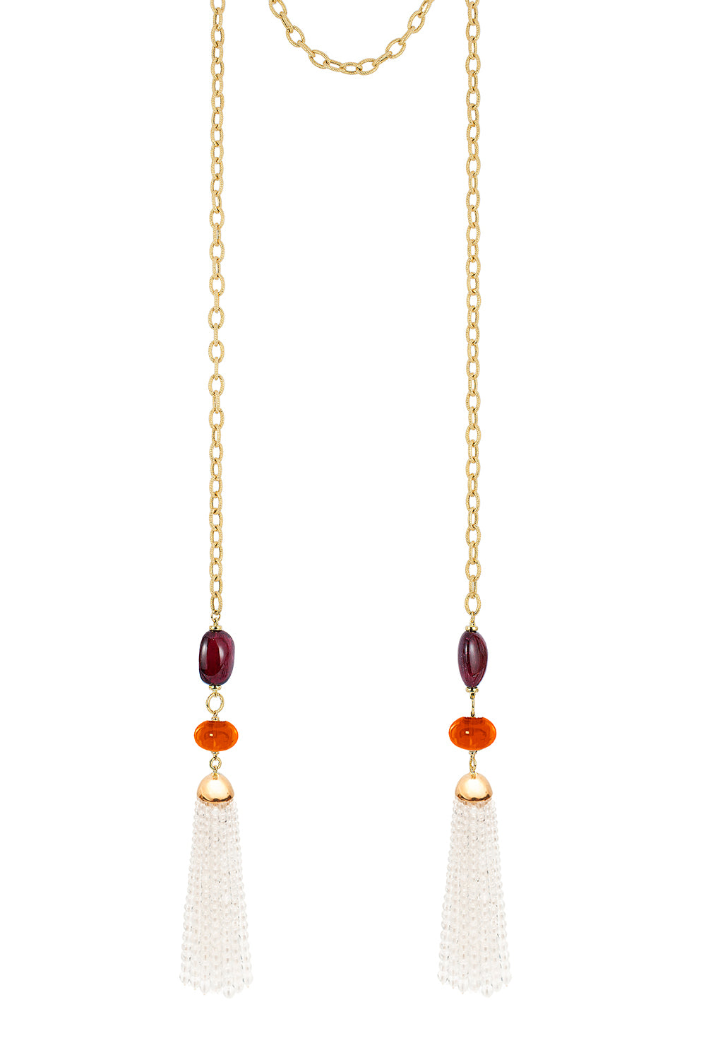 Rubellite Mandarin Lariat Necklace